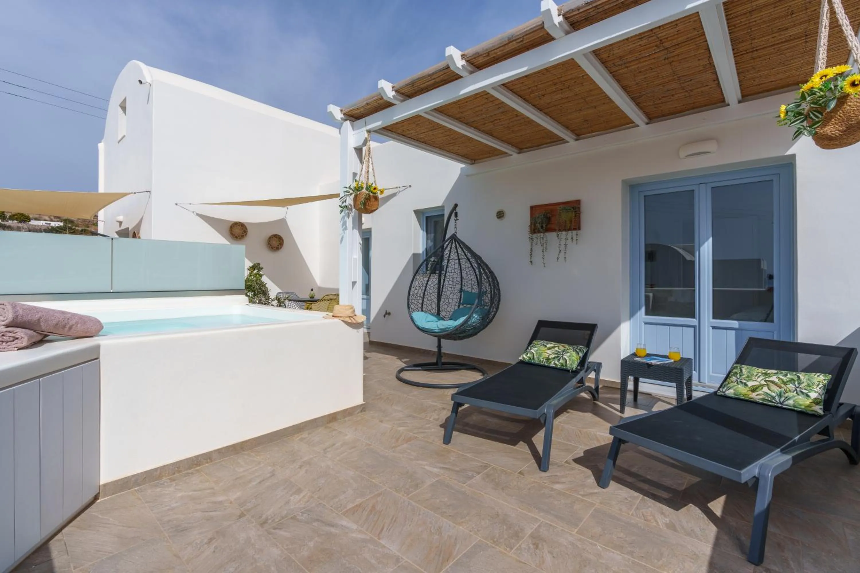 Seating area in SantoRossa Luxury Villas