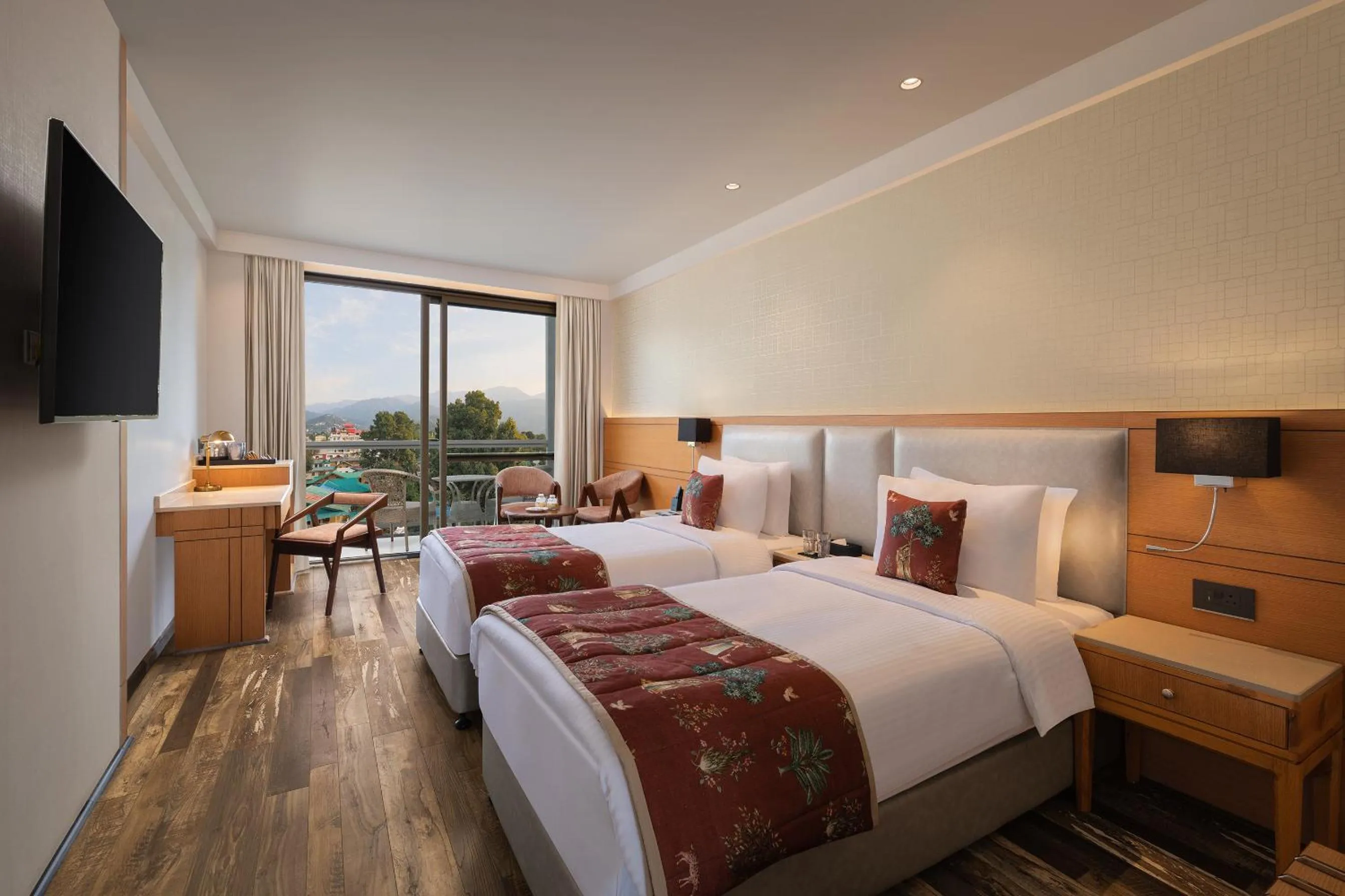 View (from property/room), Bed in INFINITEA CENTRIC DHARAMSHALA