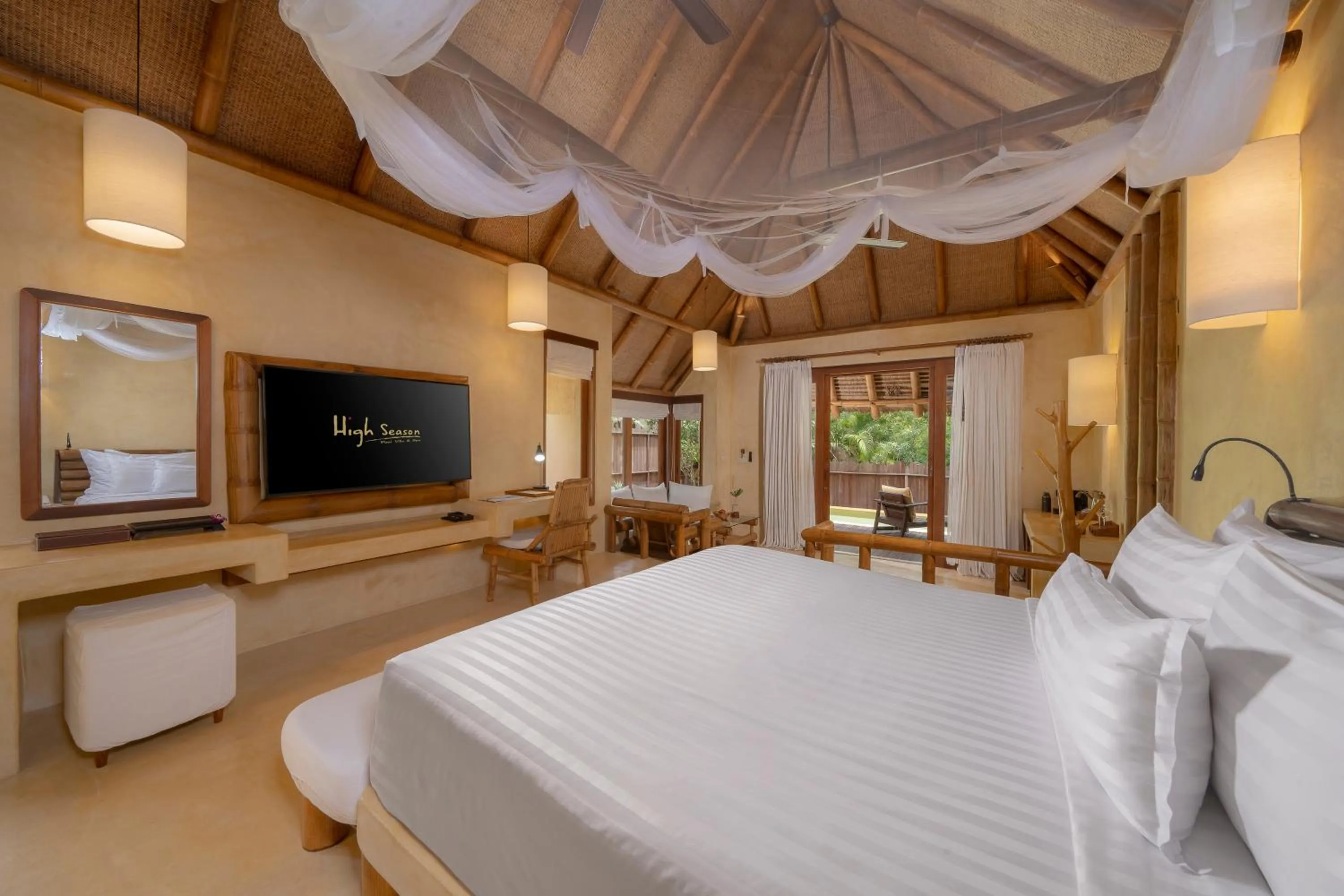 Bed in High Season Pool Villa & Spa