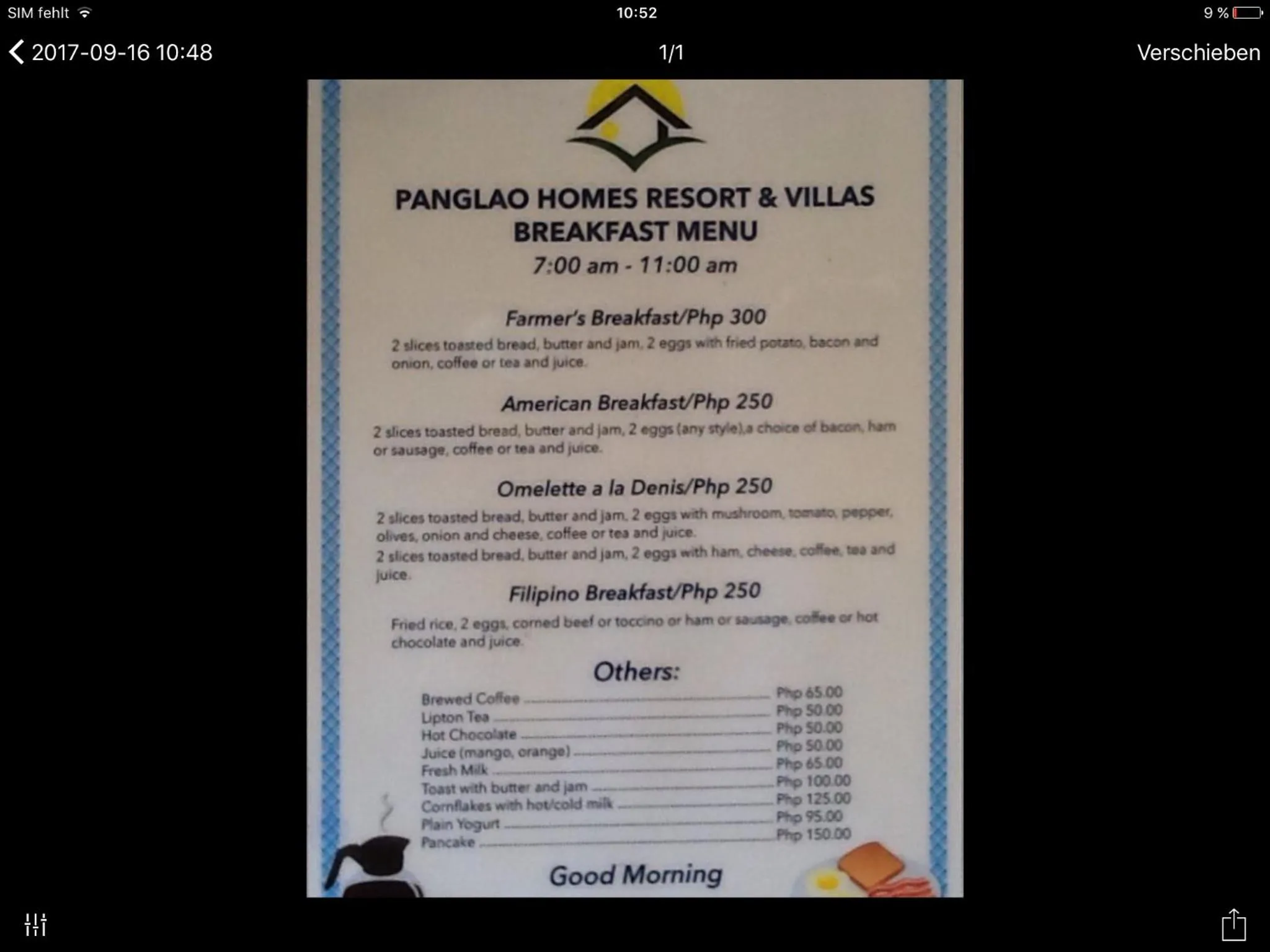 Breakfast in Panglao Homes Resort & Villas