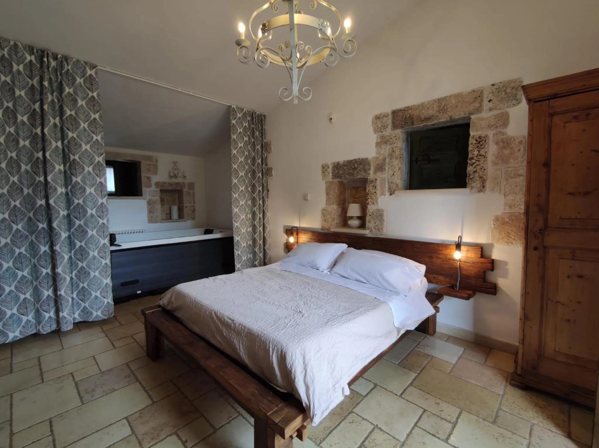 Bed in Masseria Rosa Trulli Relais