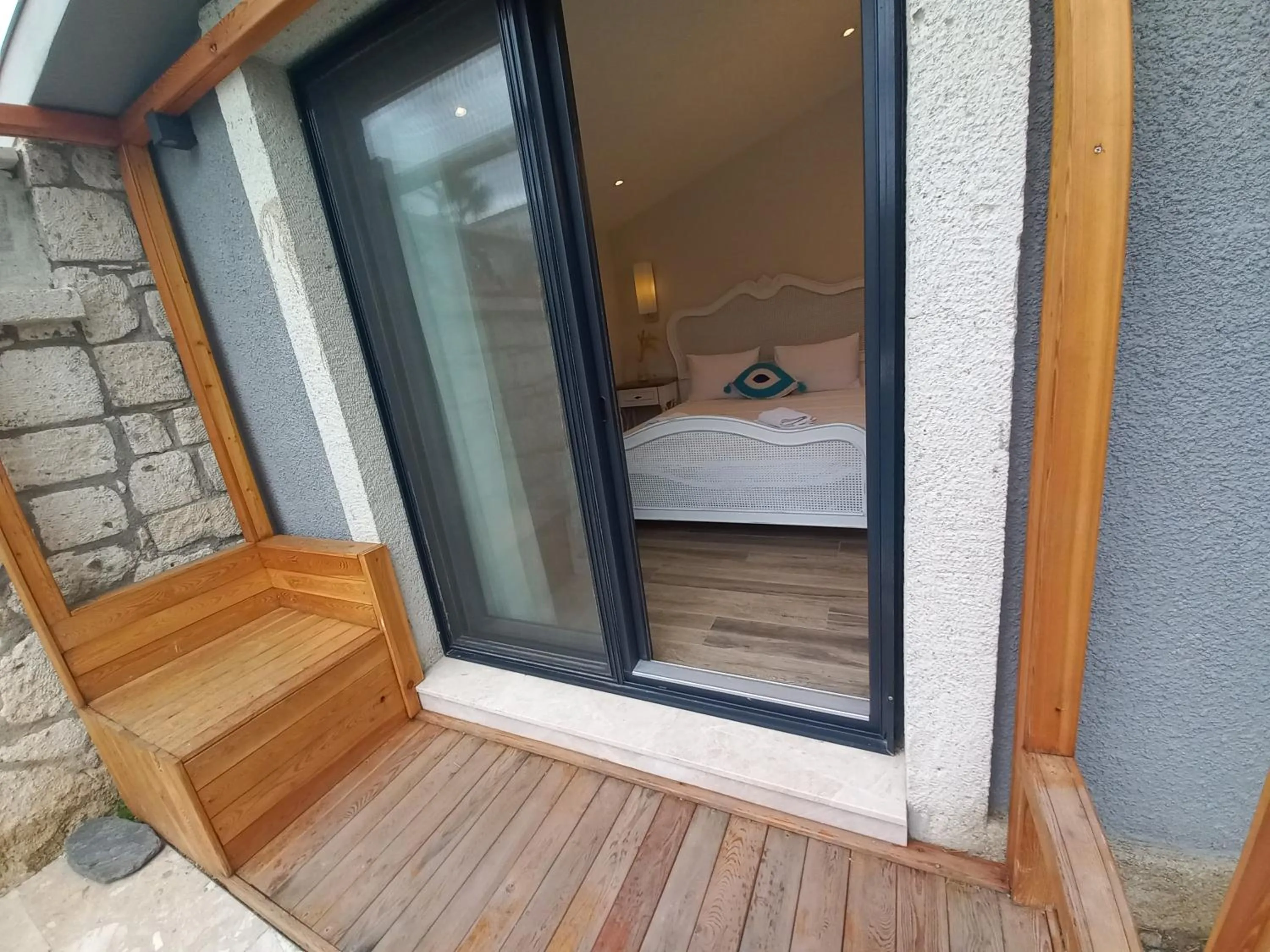 Patio, Bed in Chloe hotel Alacati