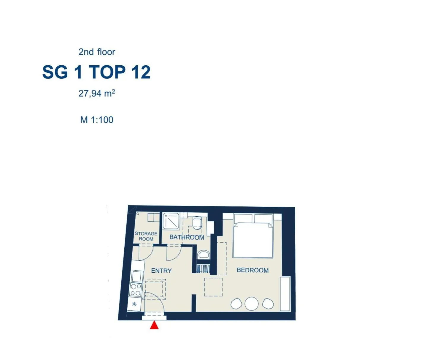 Floor plan in easy-flat Hauptplatz - City Center Apartments with a Kitchen