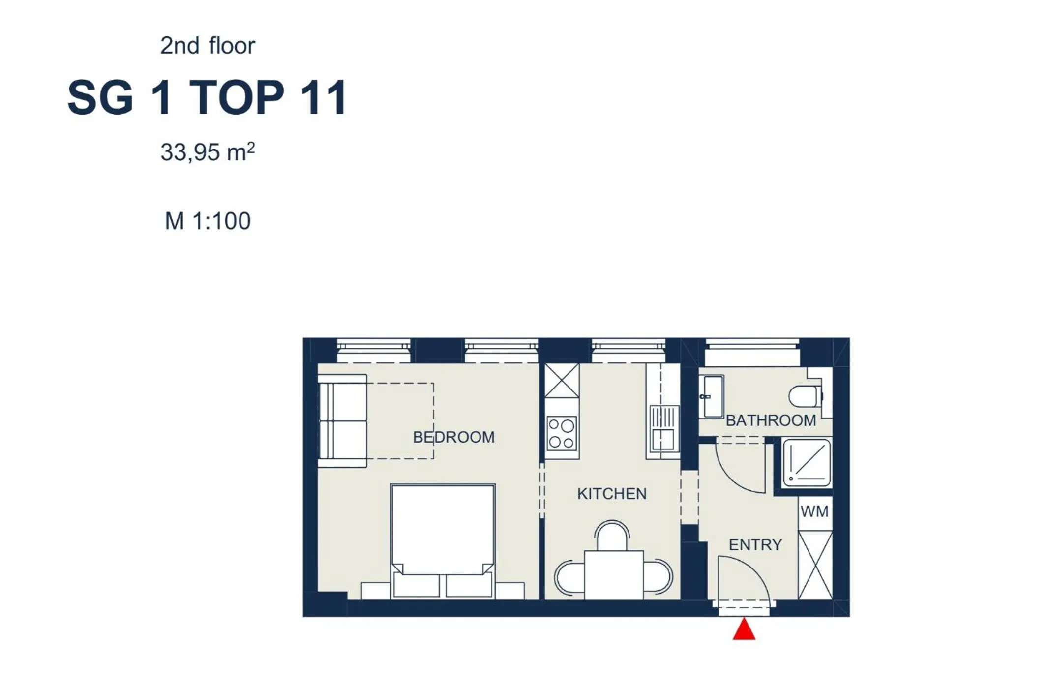 Floor plan in easy-flat Hauptplatz - City Center Apartments with a Kitchen