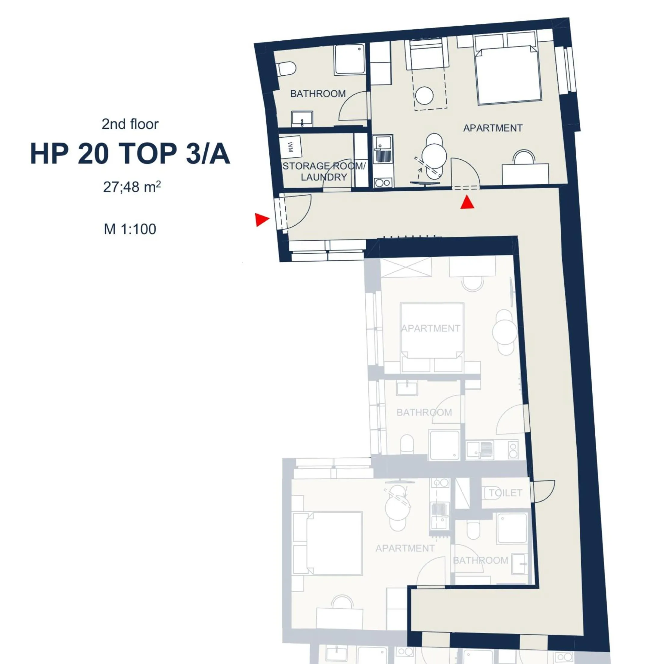 Floor plan in easy-flat Hauptplatz - City Center Apartments with a Kitchen