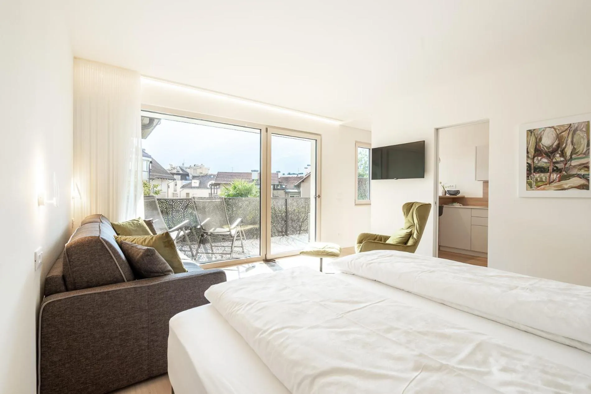 Bed in Hotel Gartenresidence Zea Curtis