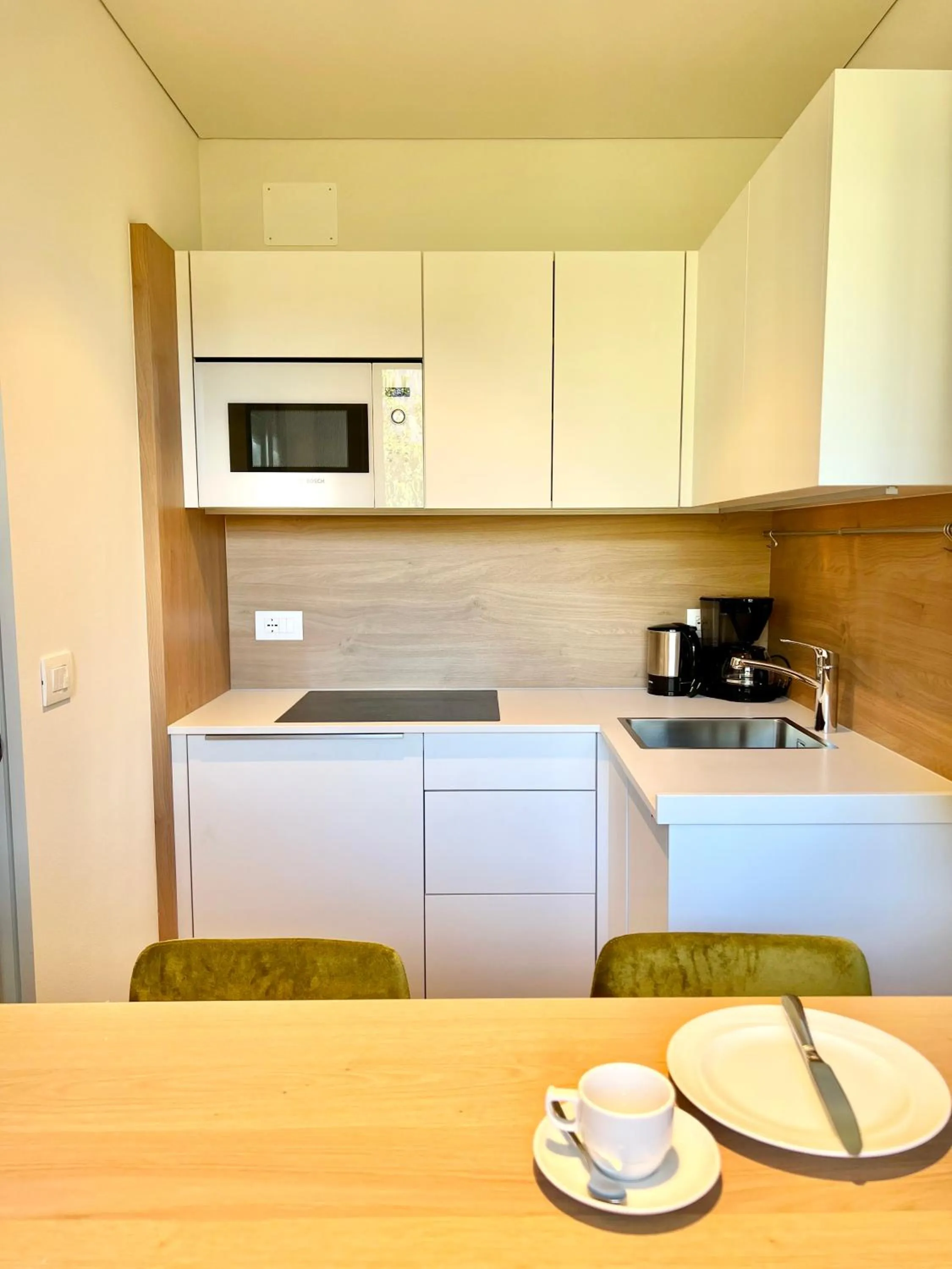 Kitchen or kitchenette in Hotel Gartenresidence Zea Curtis