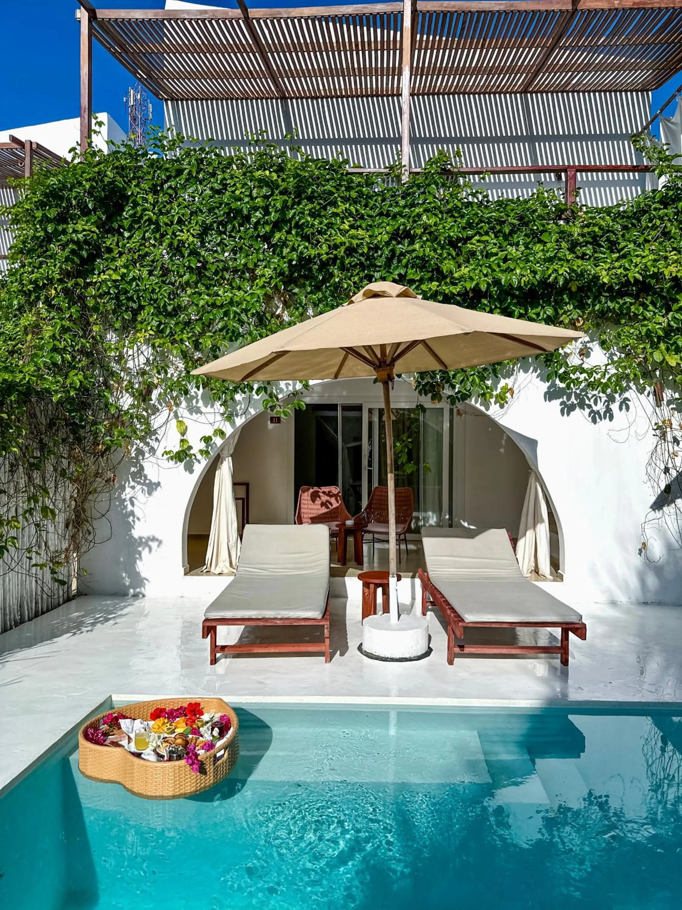 Pool view in Alma Boutique Hotel