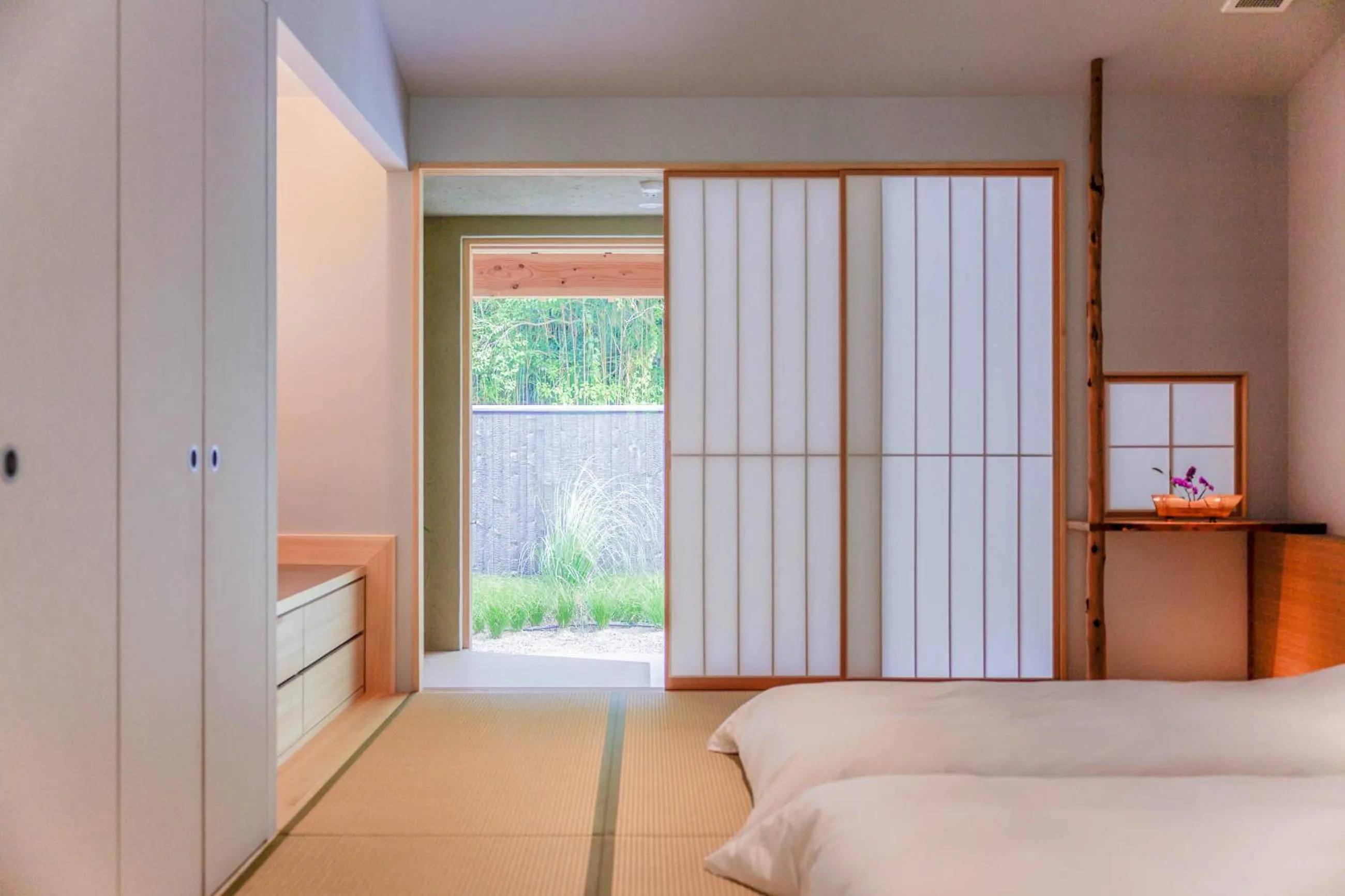 Bed in Naoshima Ryokan Roka