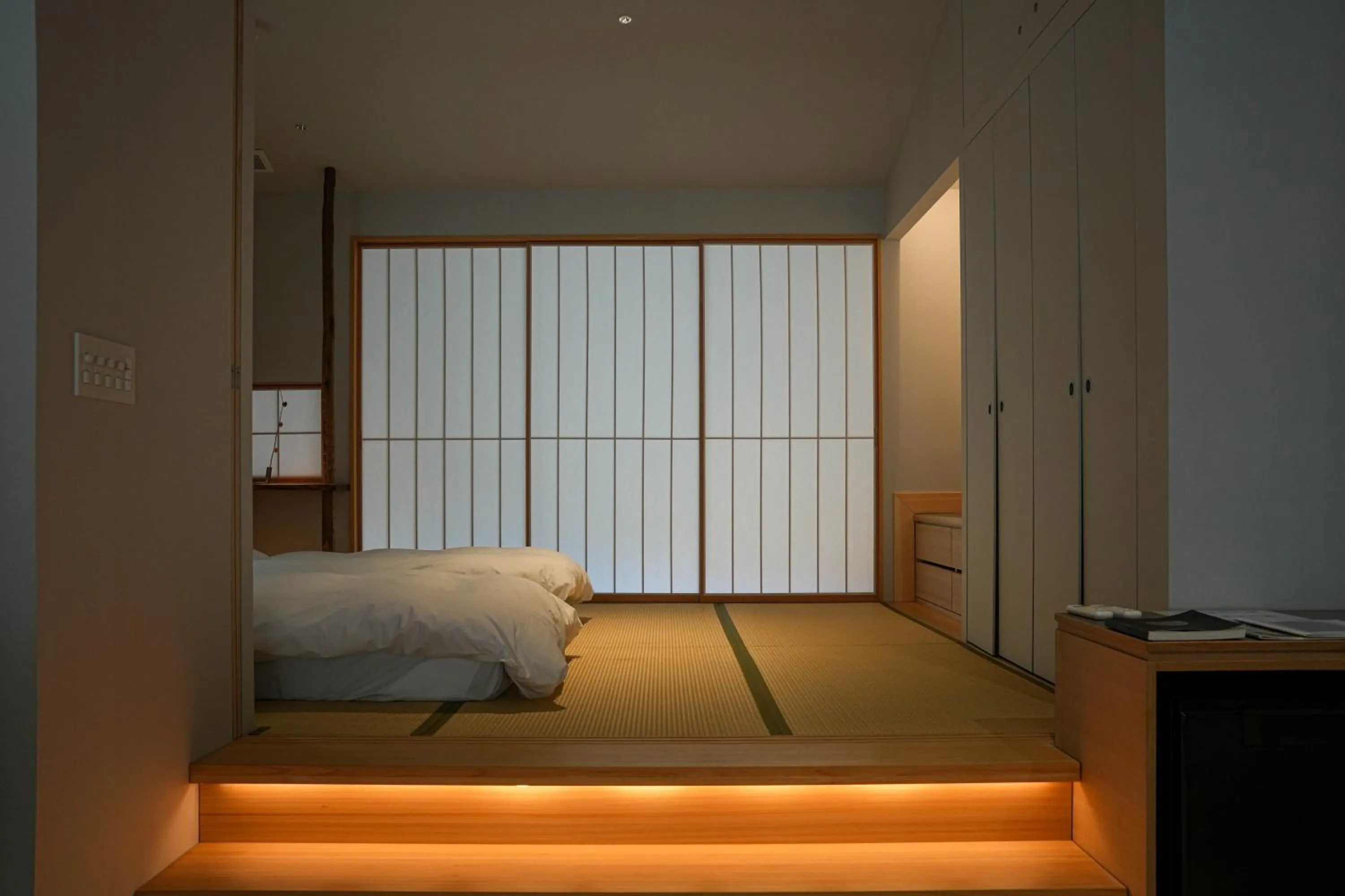 Bedroom, Bed in Naoshima Ryokan Roka