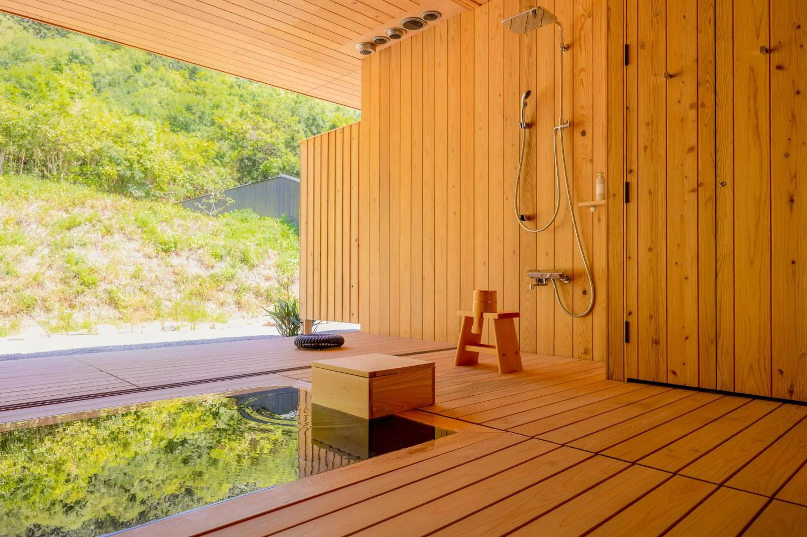 Open Air Bath in Naoshima Ryokan Roka