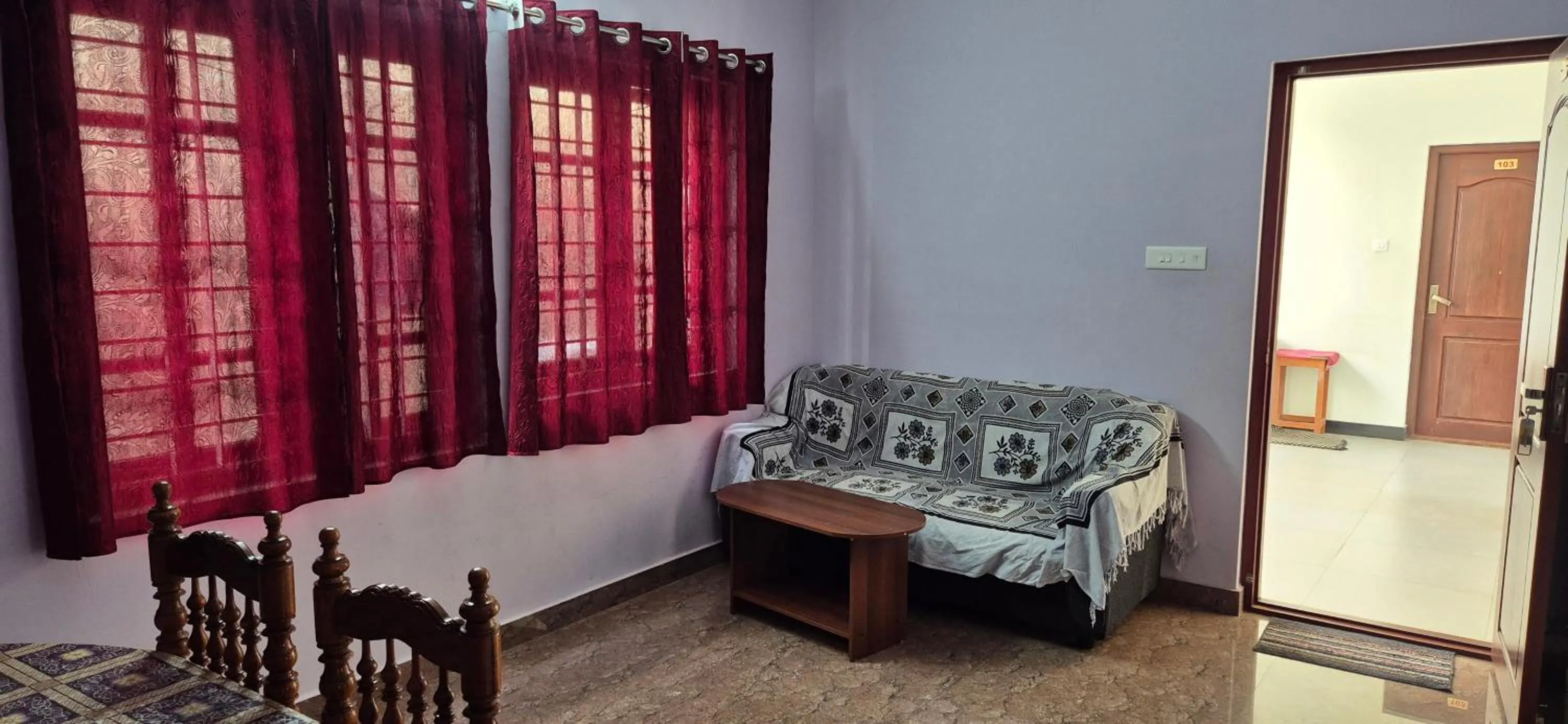 Living room, Bed in Karpagam Residency