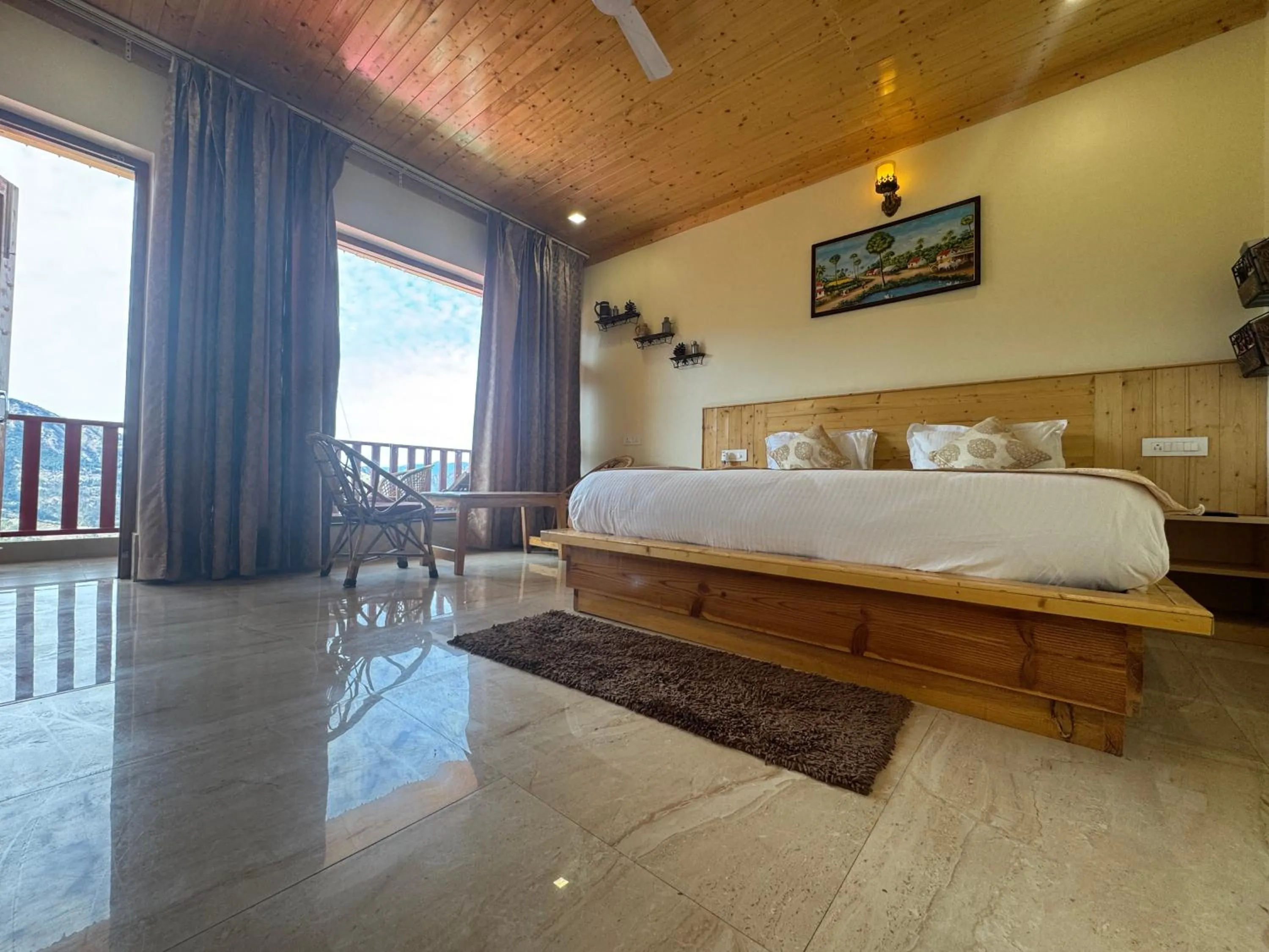 Bedroom, Bed in The Vintage Hill Village - Himalayan Boutique Resort
