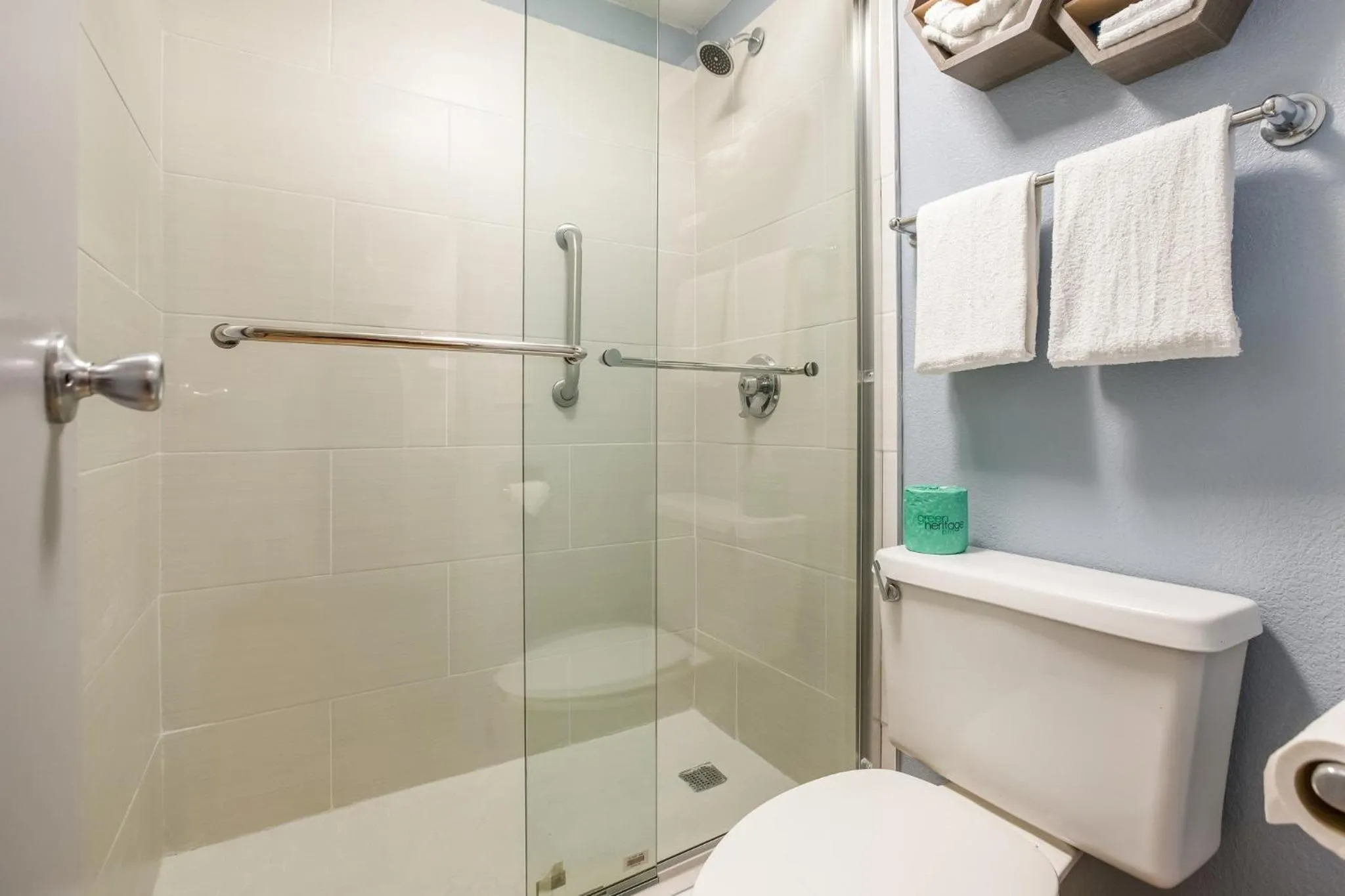 Bathroom in HomeTowne Studios by Red Roof Princeton - Ewing/ Lawrenceville