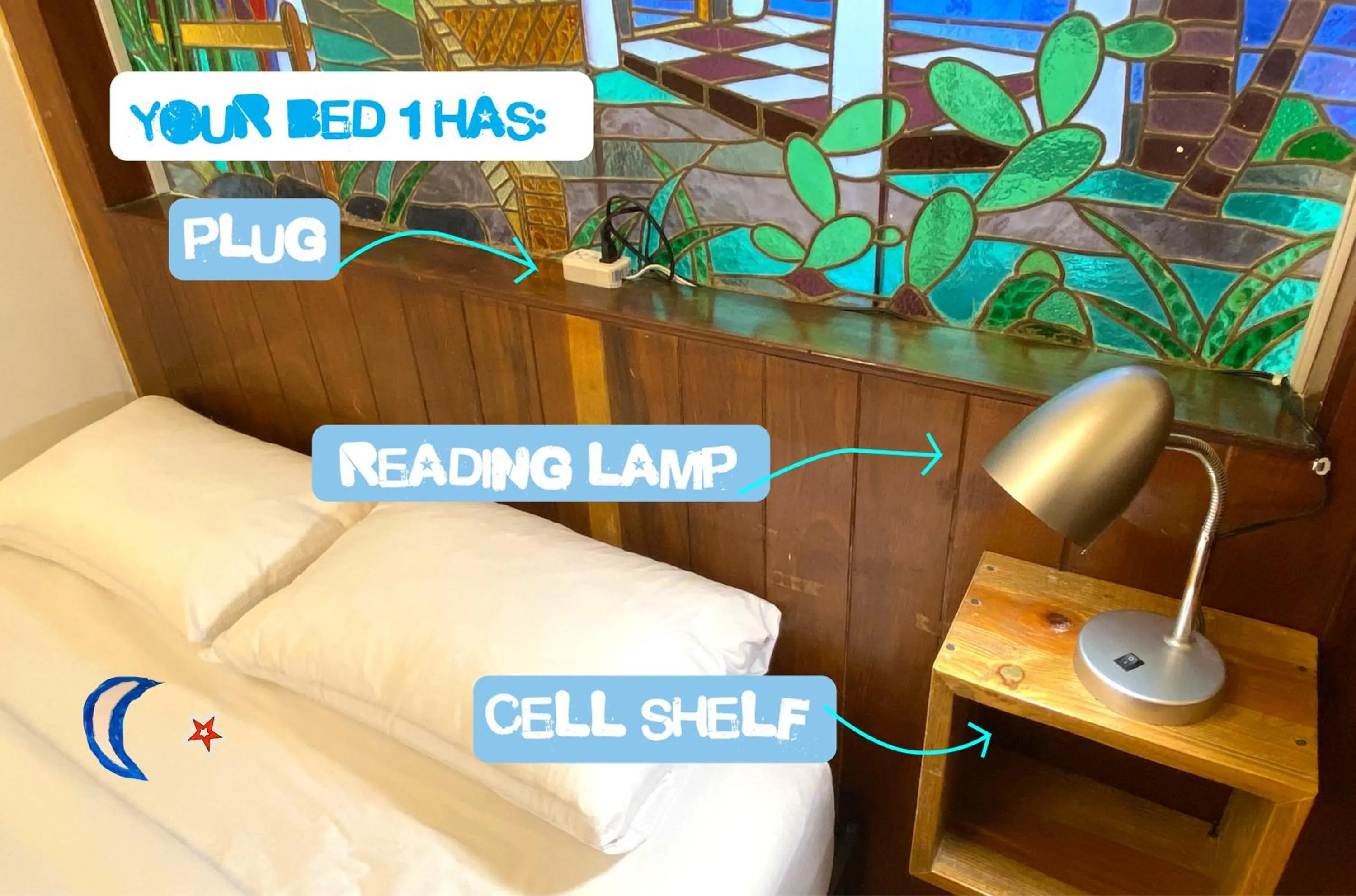 Bed in Hostal Fungi Casa Rosa