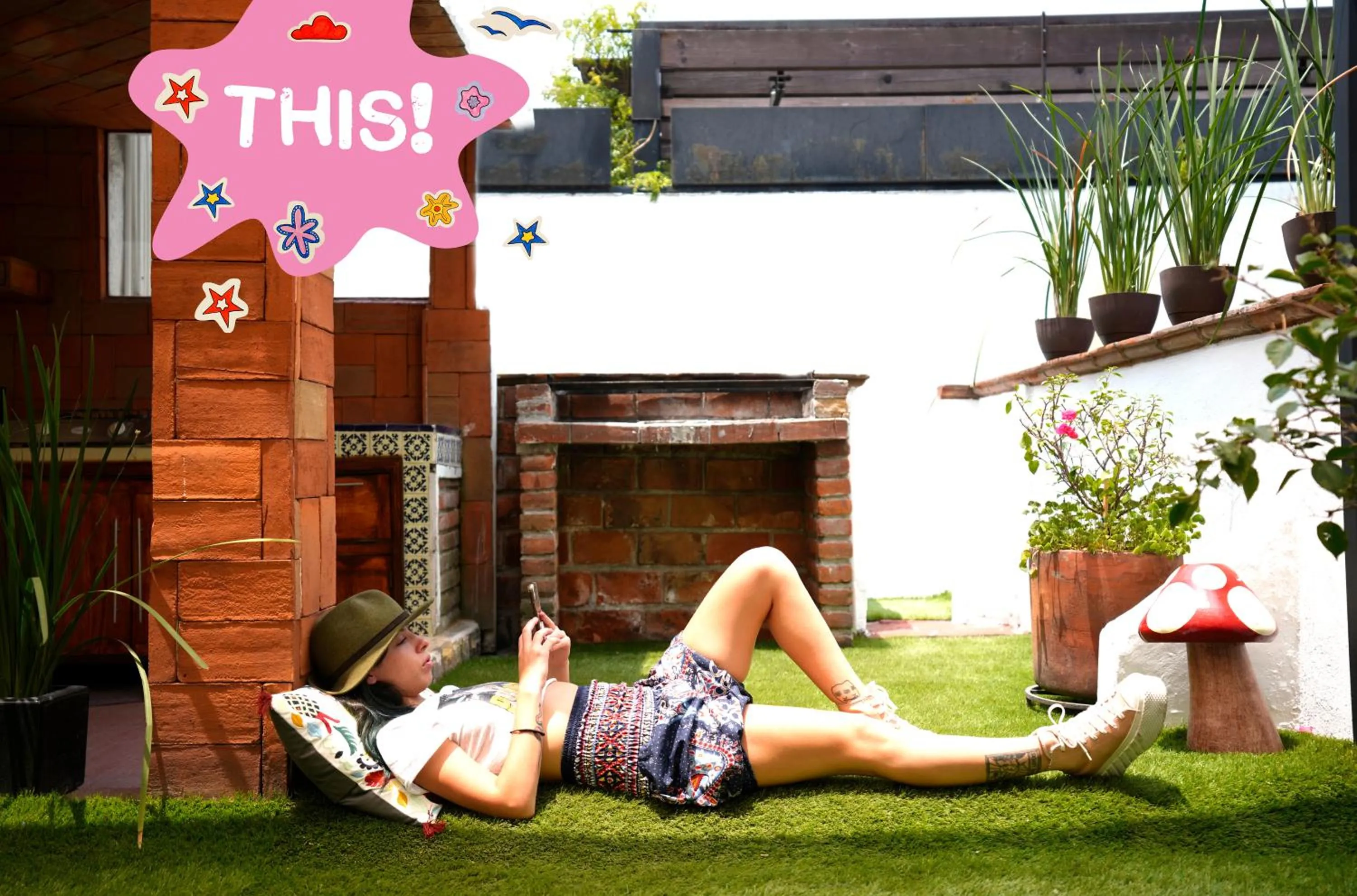 Balcony/Terrace in Hostal Fungi Casa Rosa