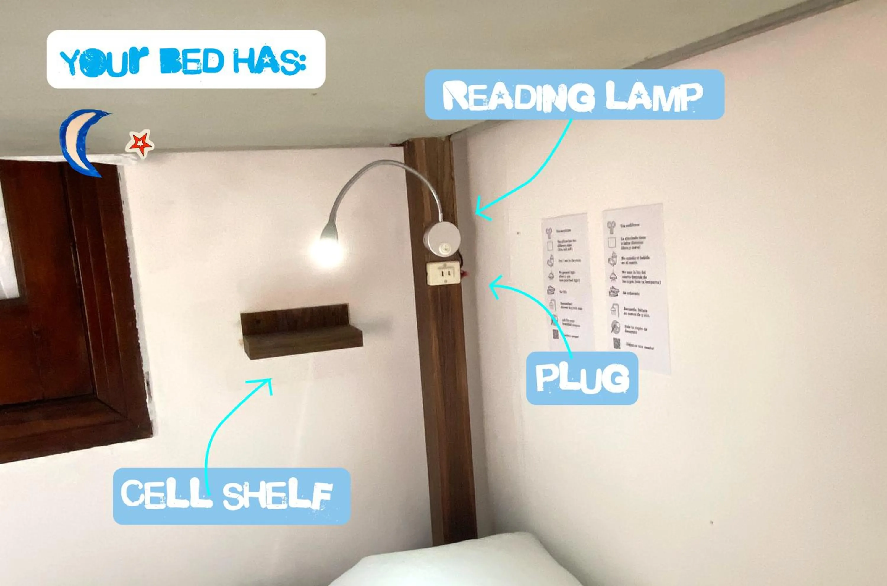 Bed in Hostal Fungi Casa Rosa