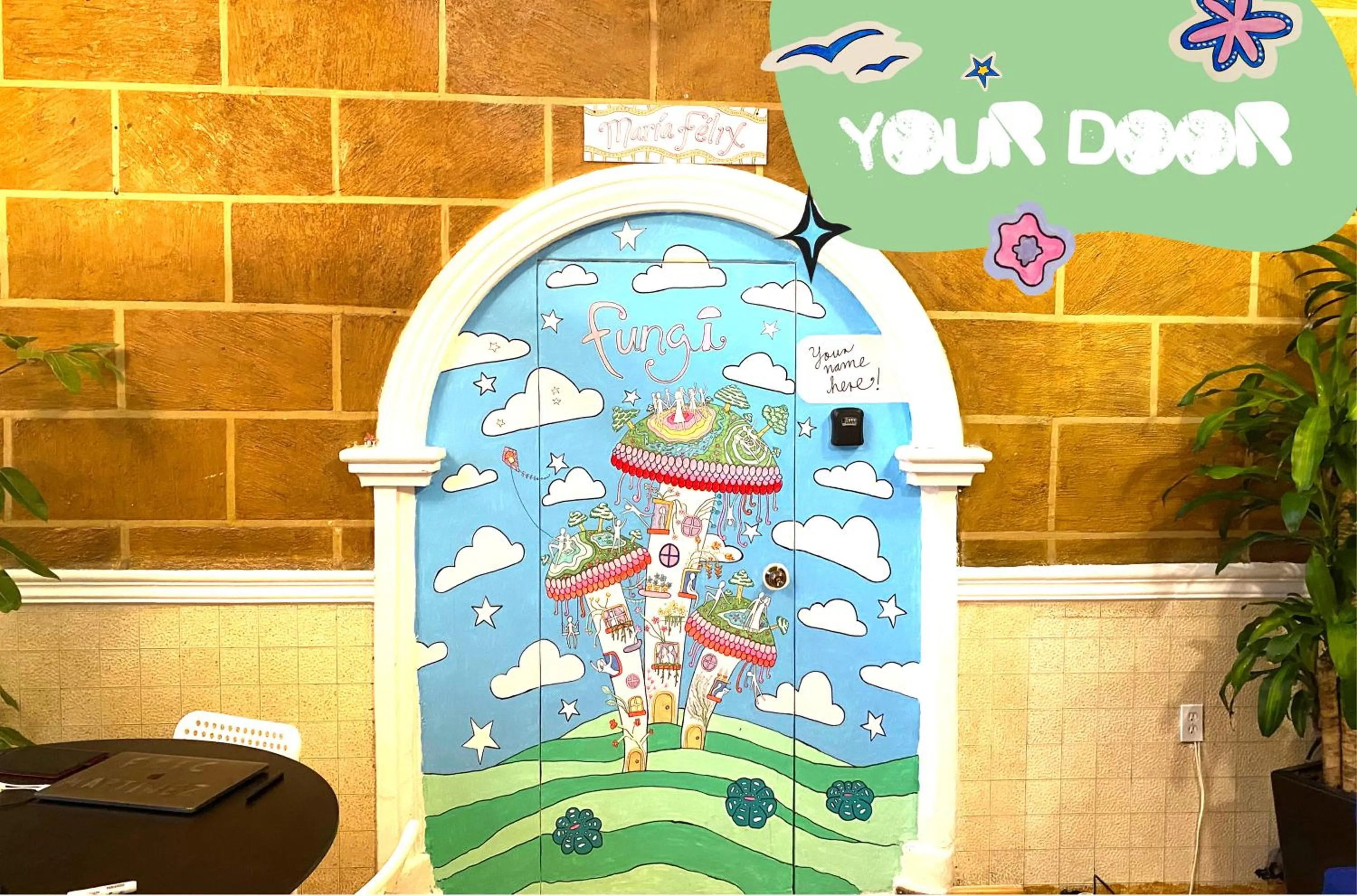 Bed in Hostal Fungi Casa Rosa