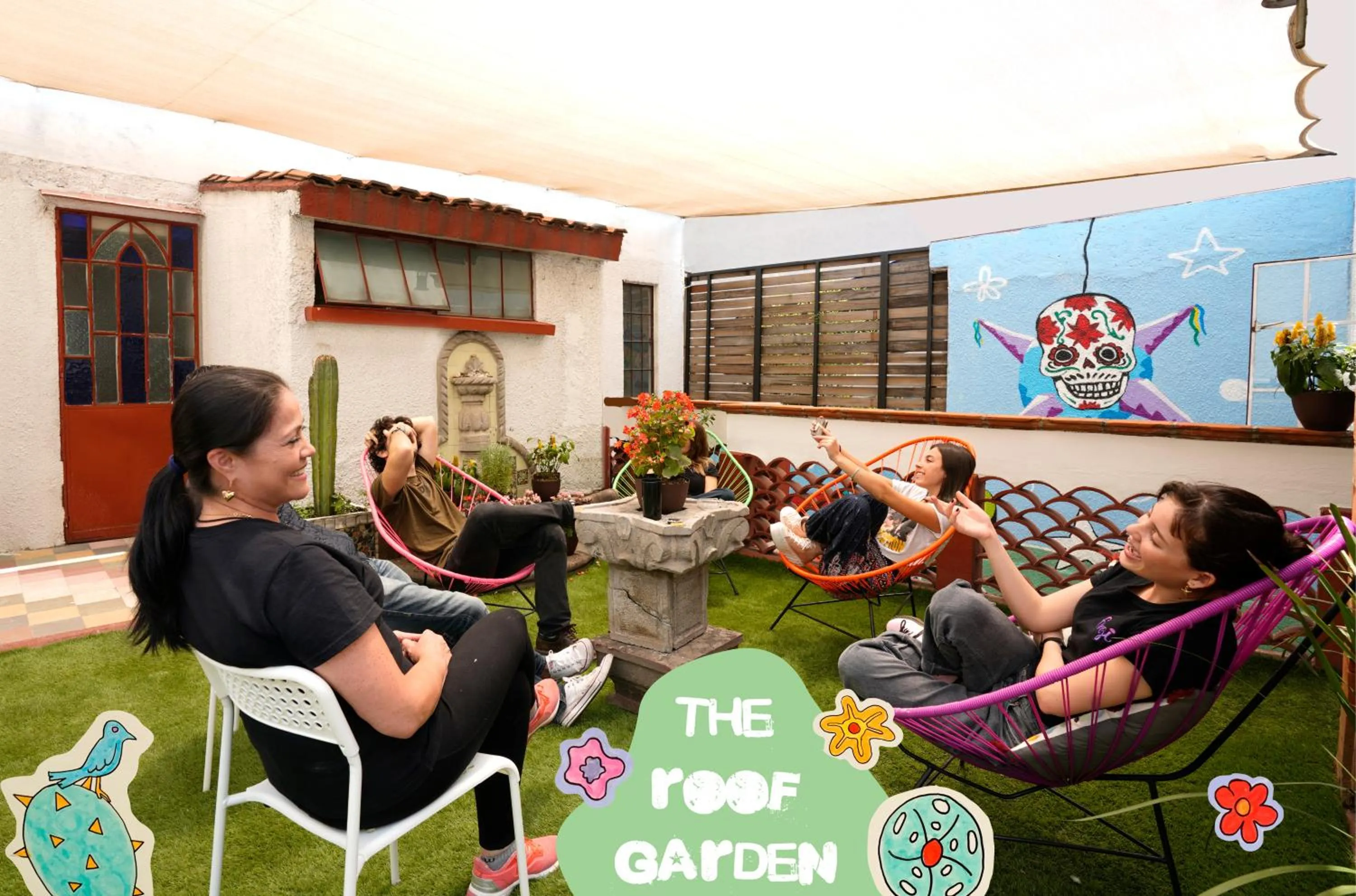 Patio in Hostal Fungi Casa Rosa