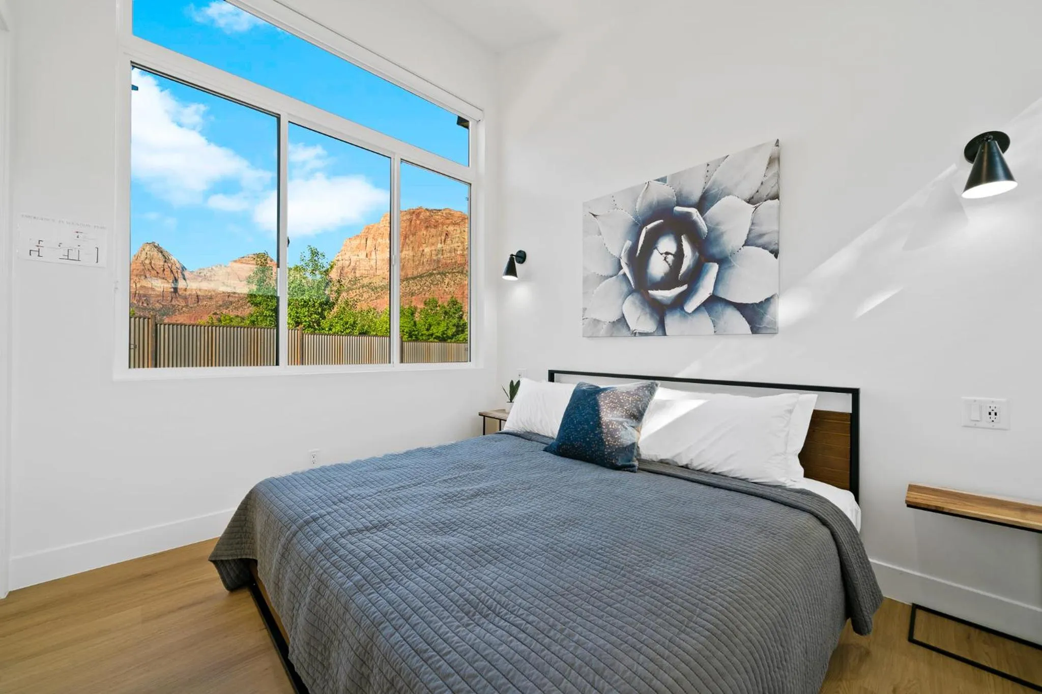 Bed in The Bungalows at Zion