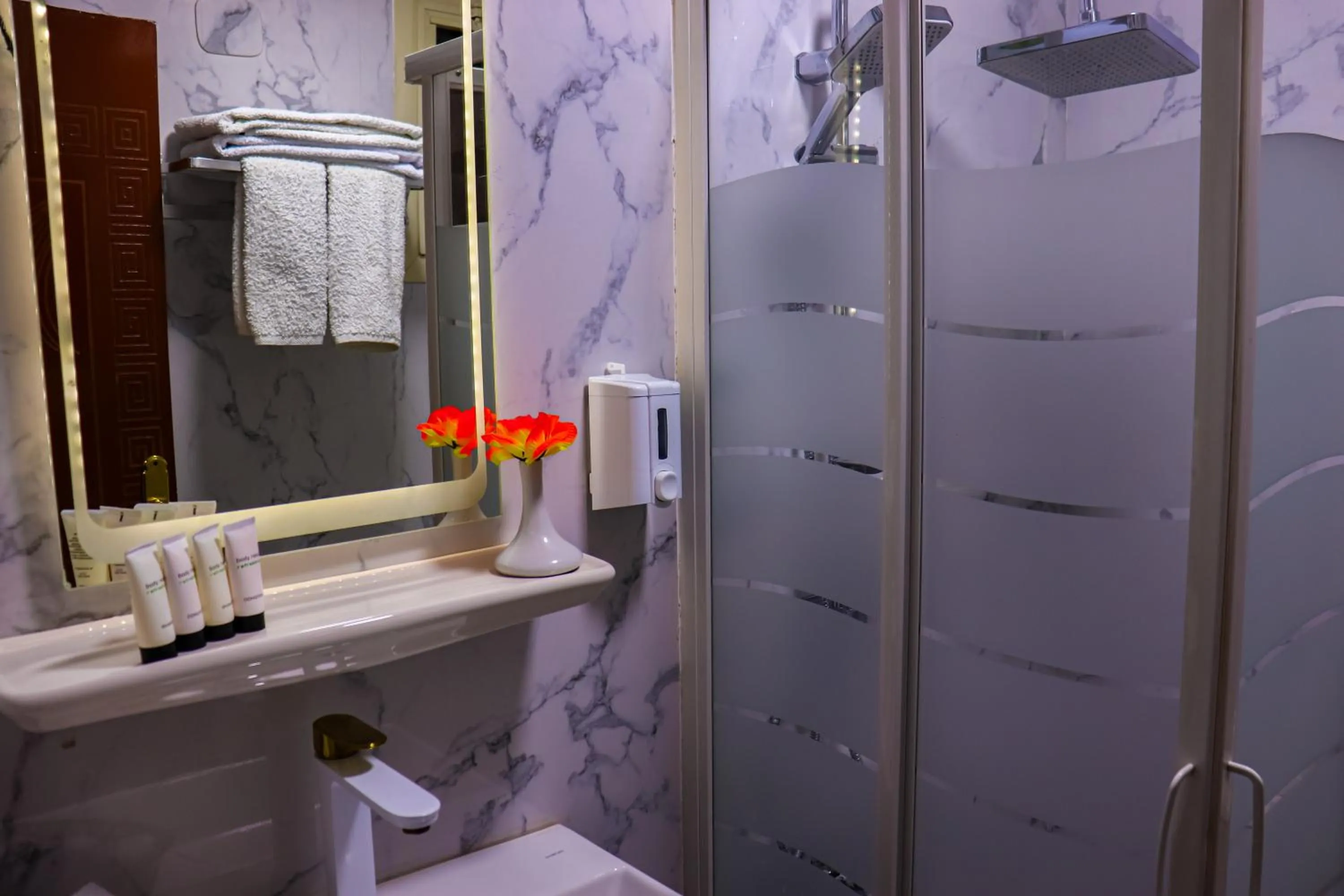 Shower in Golden Pyramids Inn