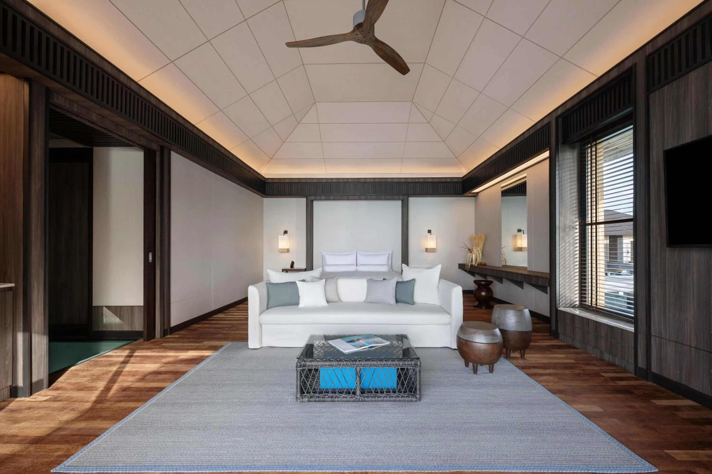 Bedroom, Bed in Madifushi Private Island- Free return seaplane transfr for min 5 nights