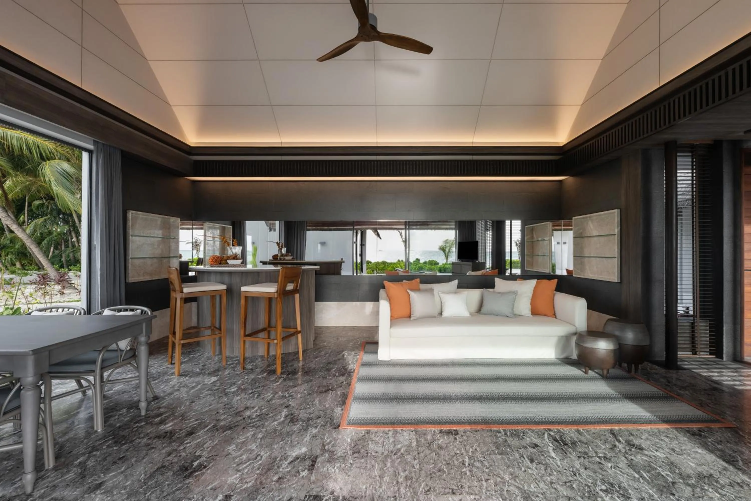 Living room in Madifushi Private Island- Free return seaplane transfr for min 5 nights