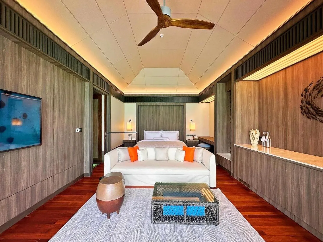 Bedroom, Bed in Madifushi Private Island- Free return seaplane transfr for min 5 nights
