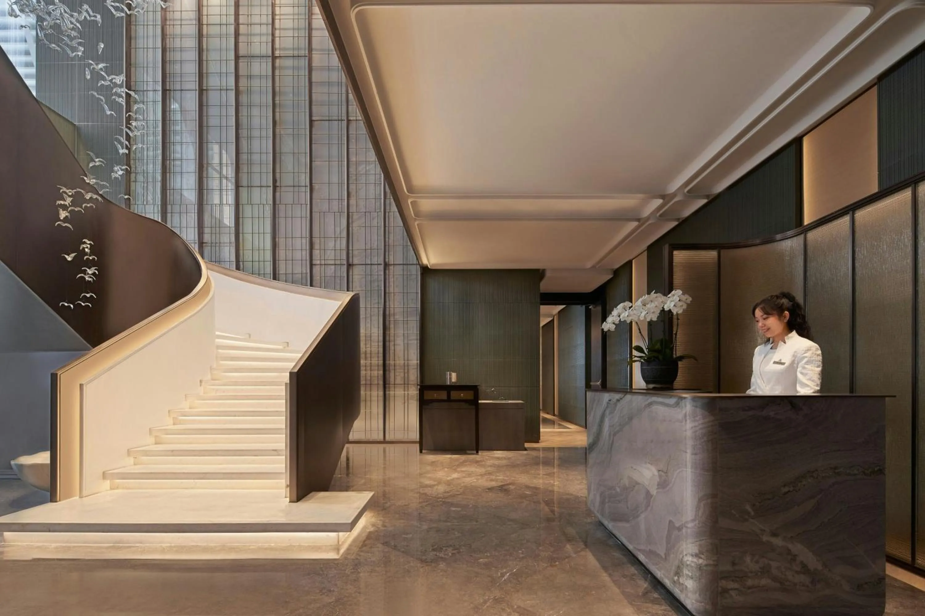 Lobby or reception in Tianjin Marriott Hotel National Convention and Exhibition Center