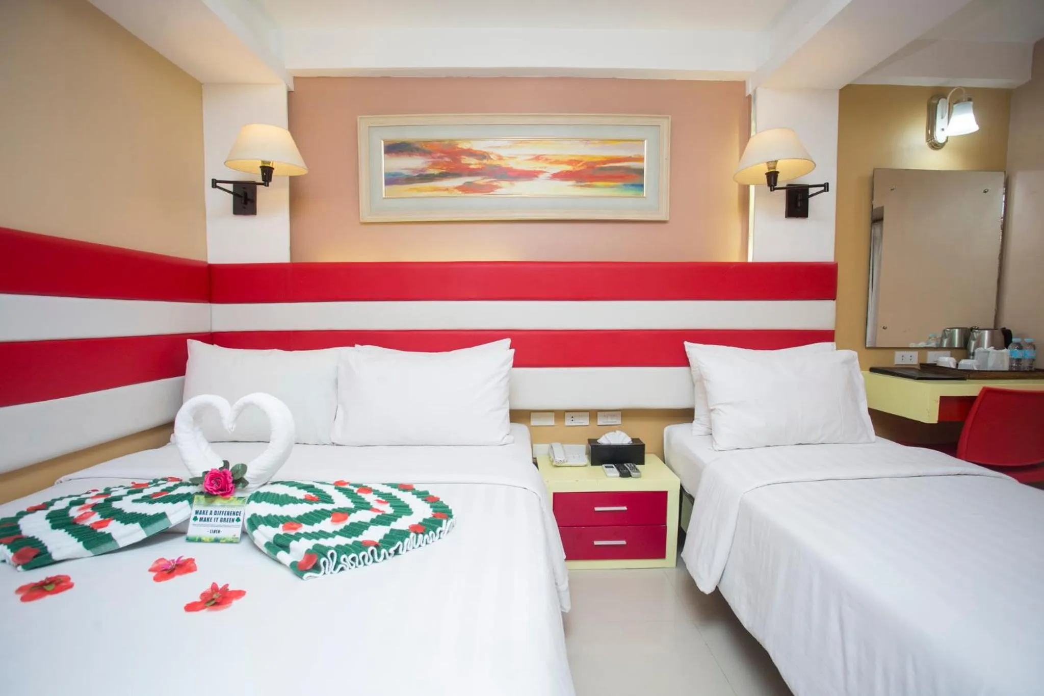 View (from property/room), Bed in Red Coco Inn de Boracay