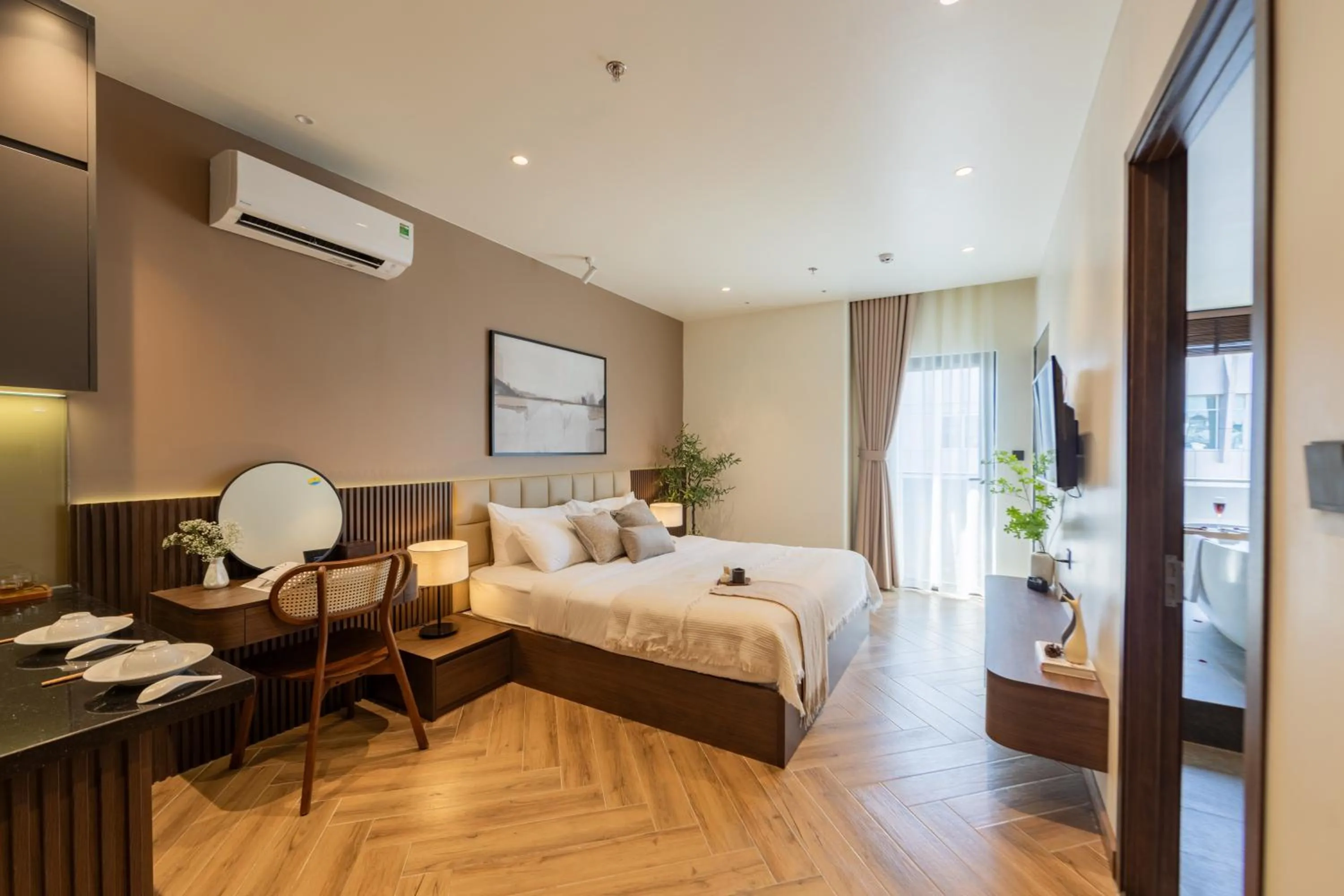 Bed in TTR Central Apart Hotel