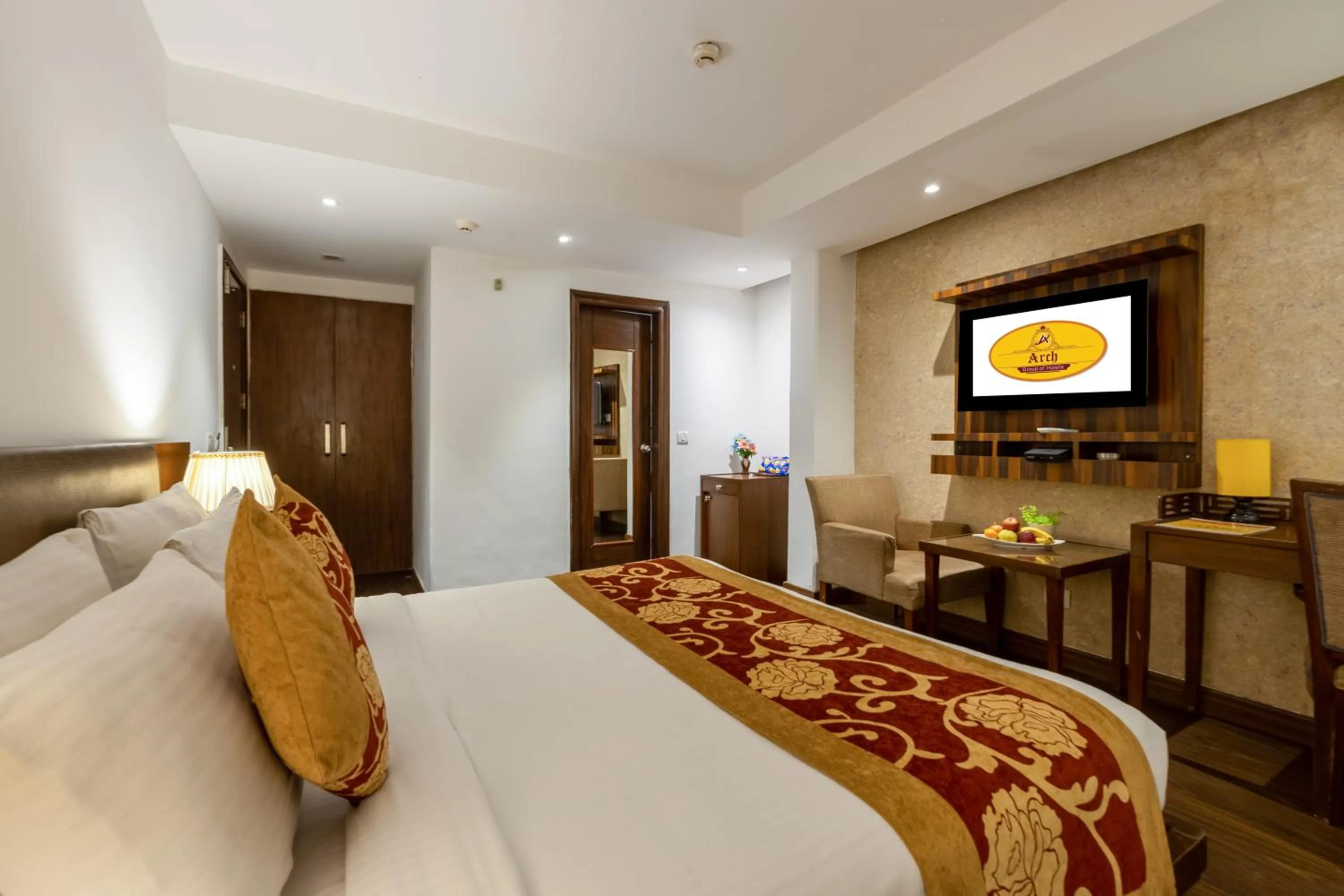 Bed in Hotel Arch Plaza at Yashobhoomi By Arch Group