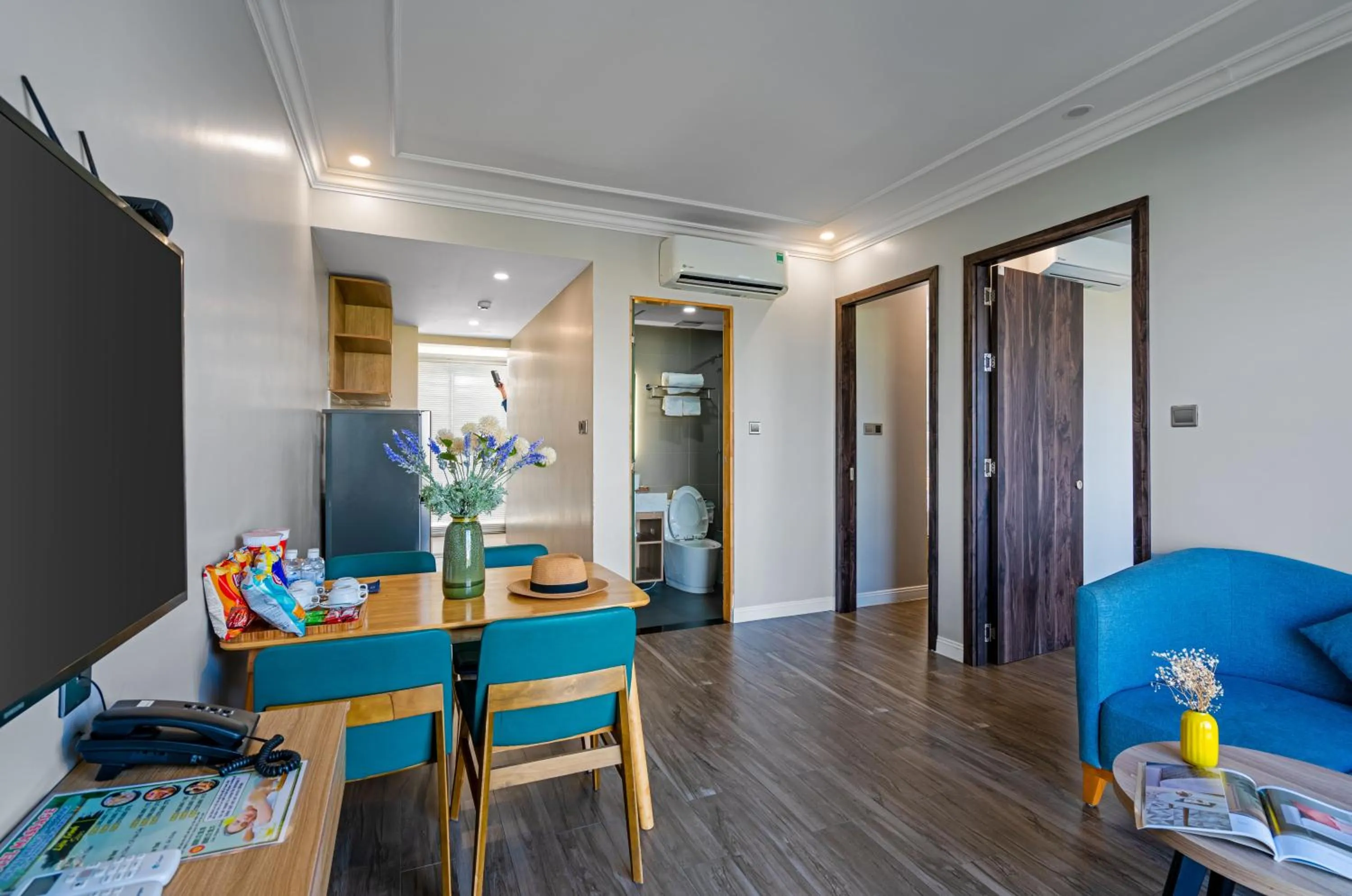 Kitchen or kitchenette in Le Cap Gym Hotel & Apartments