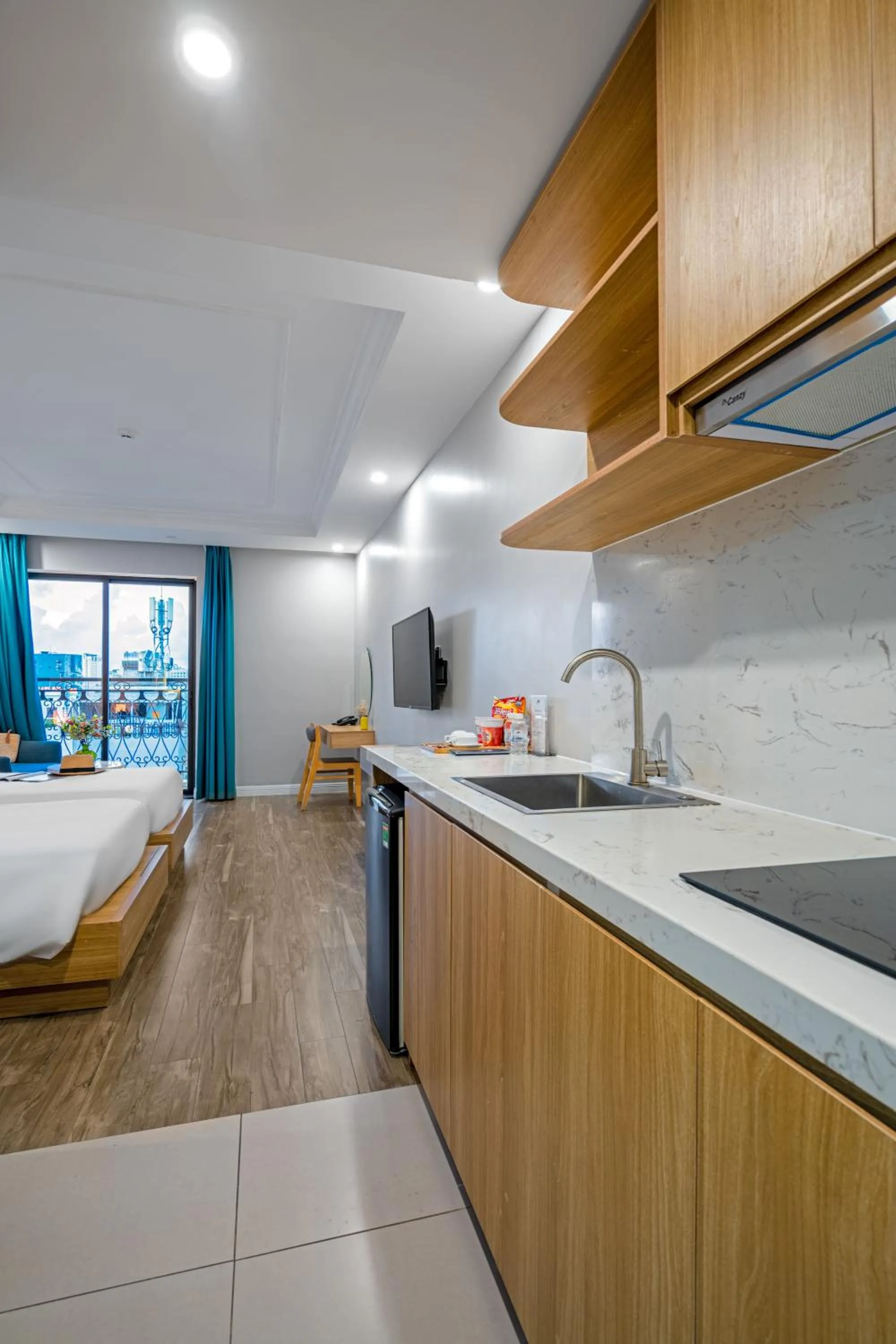 Bed in Le Cap Gym Hotel & Apartments