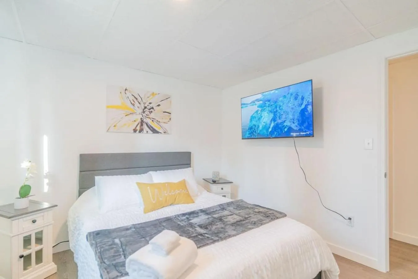 Bedroom, Bed in Executive Work Space With Modern Charm