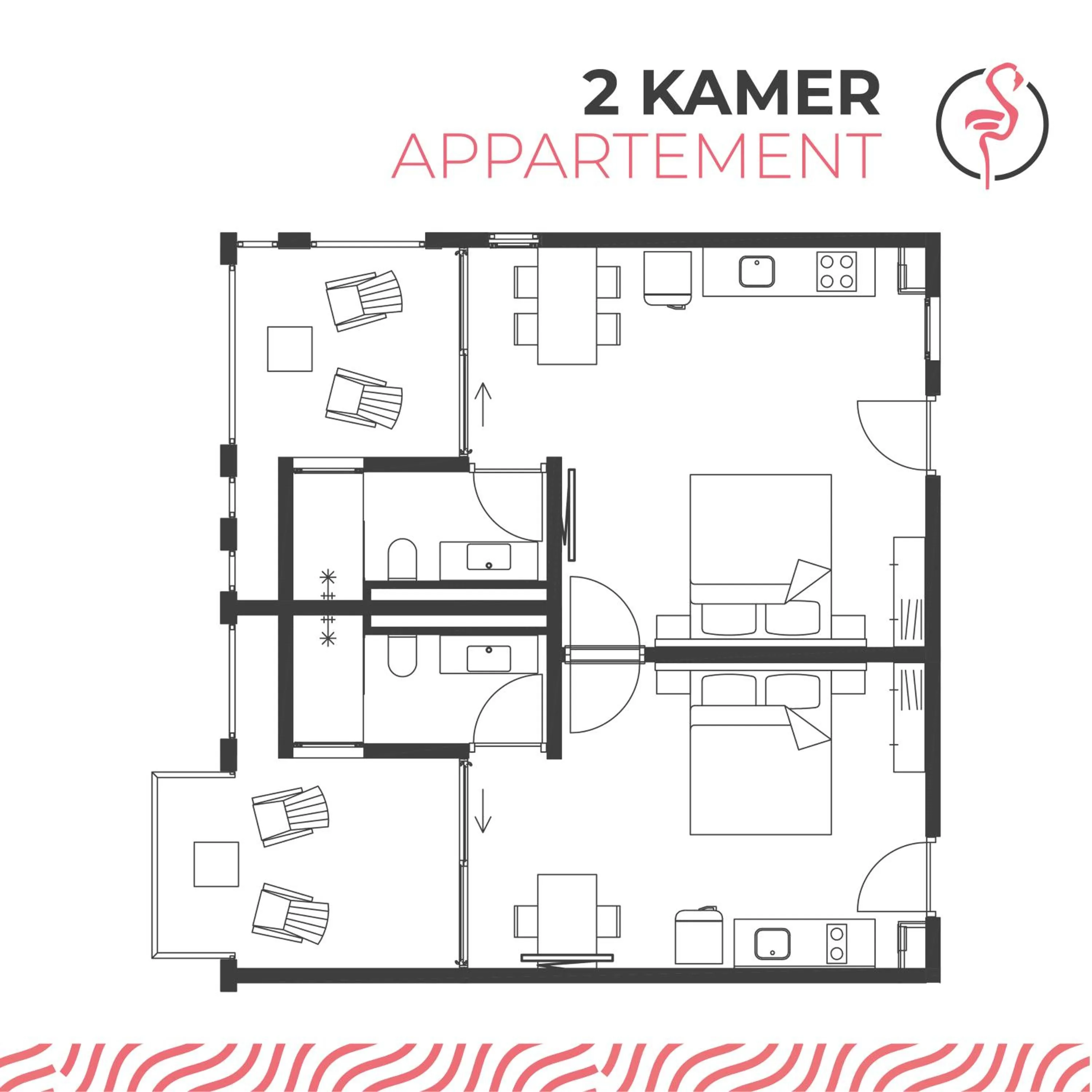 Floor plan in Chogogo Dive & Beach Resort Bonaire