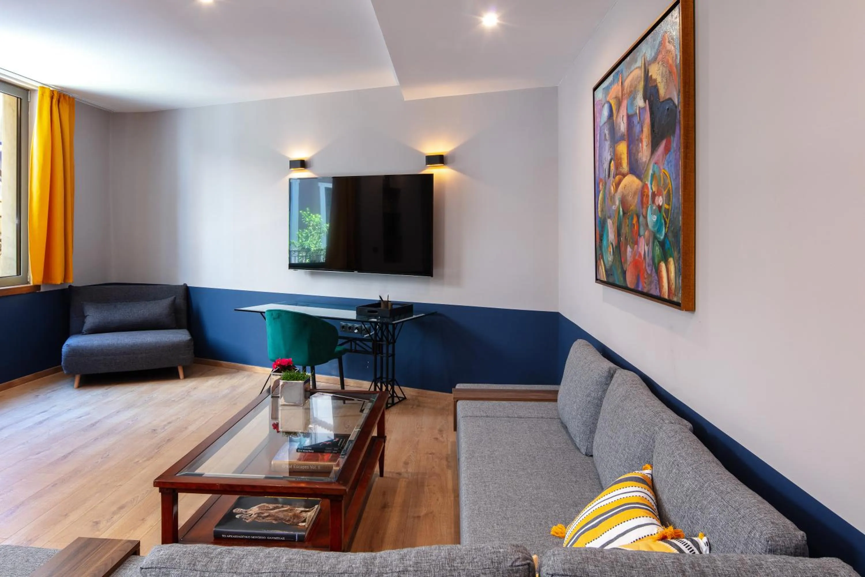 Living room in The Vault Athens