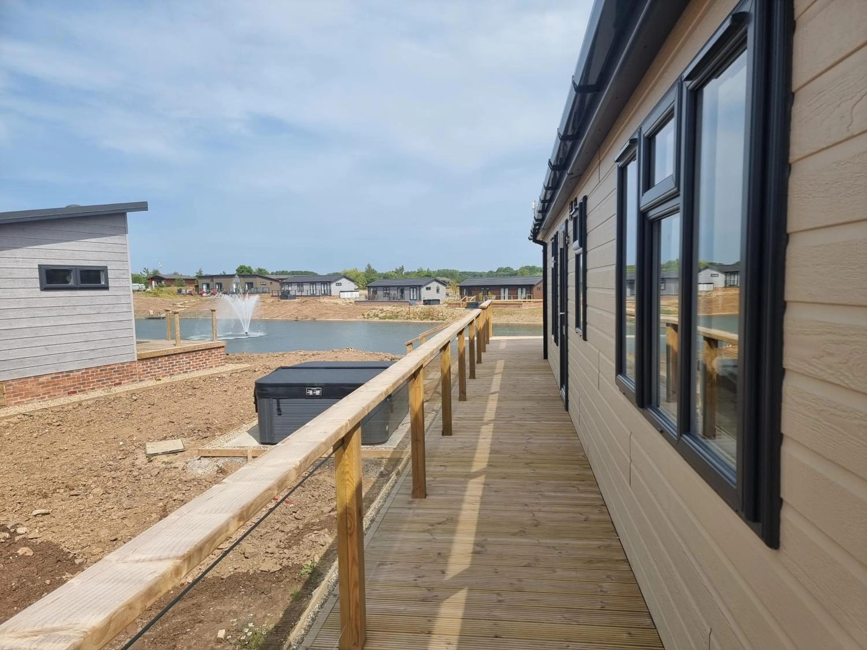 Balcony/Terrace in Luxury 2-Bed Lodge in Routh HotTub & Pet Friendly