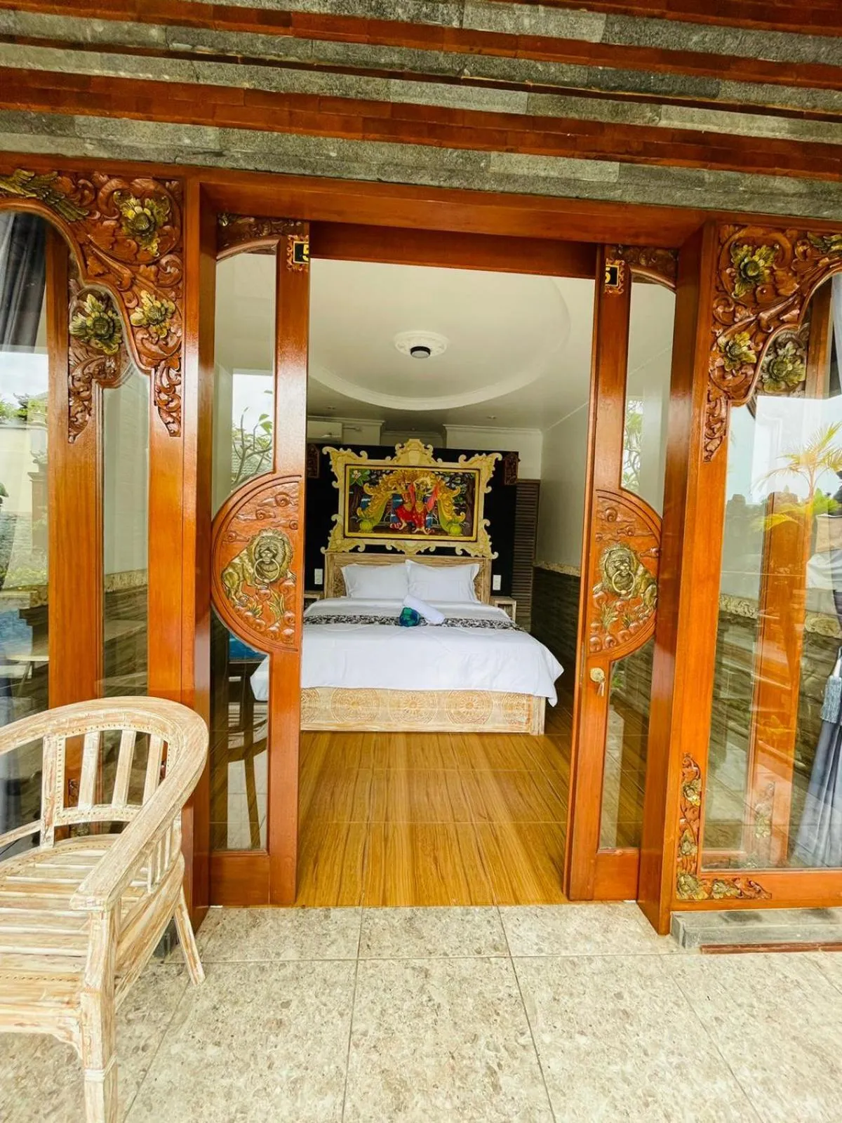 Bed in Mikuk Cottages Canggu