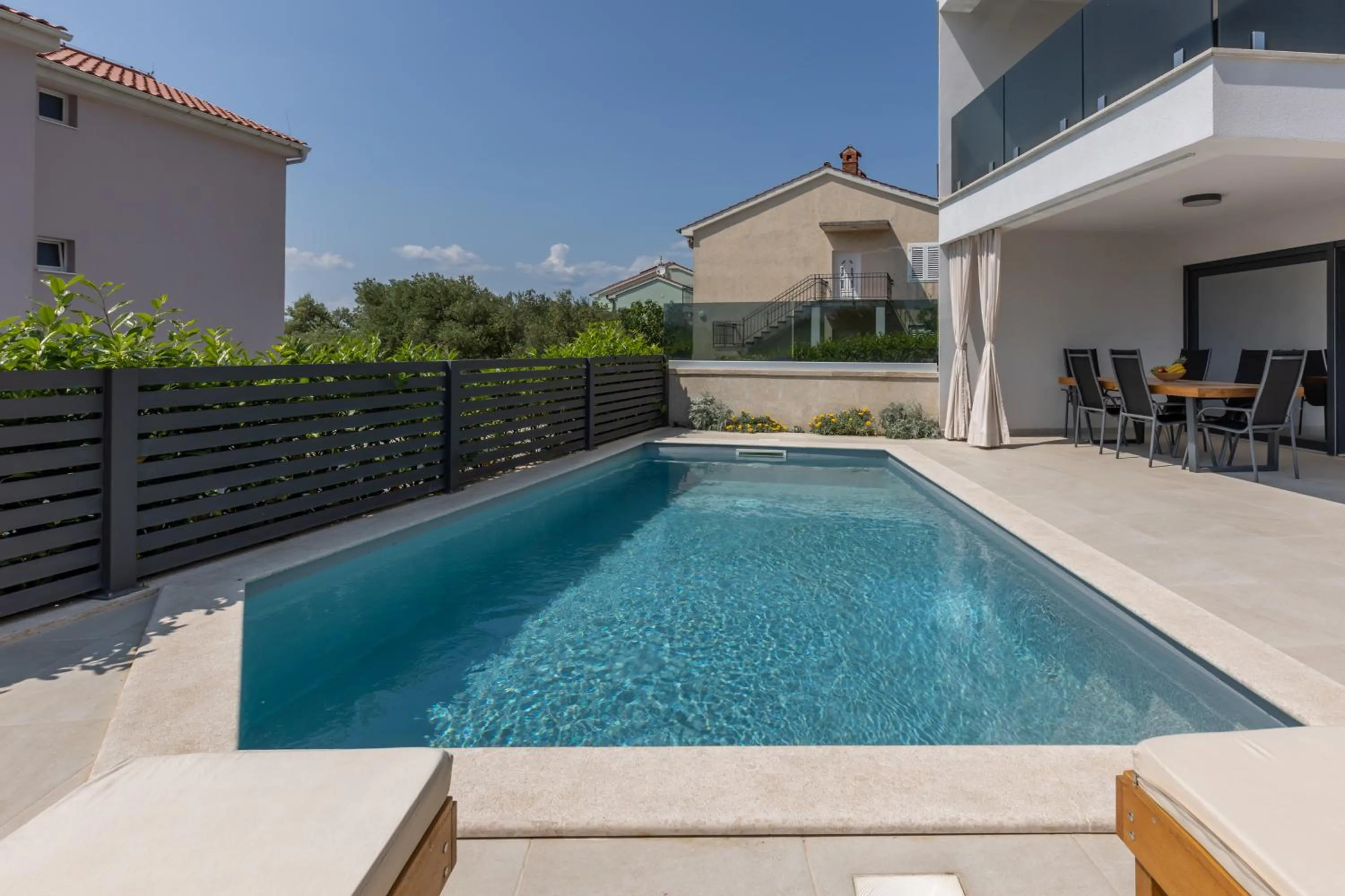 Luxury apartment Marco Polo with a private swimming pool with salt sea water