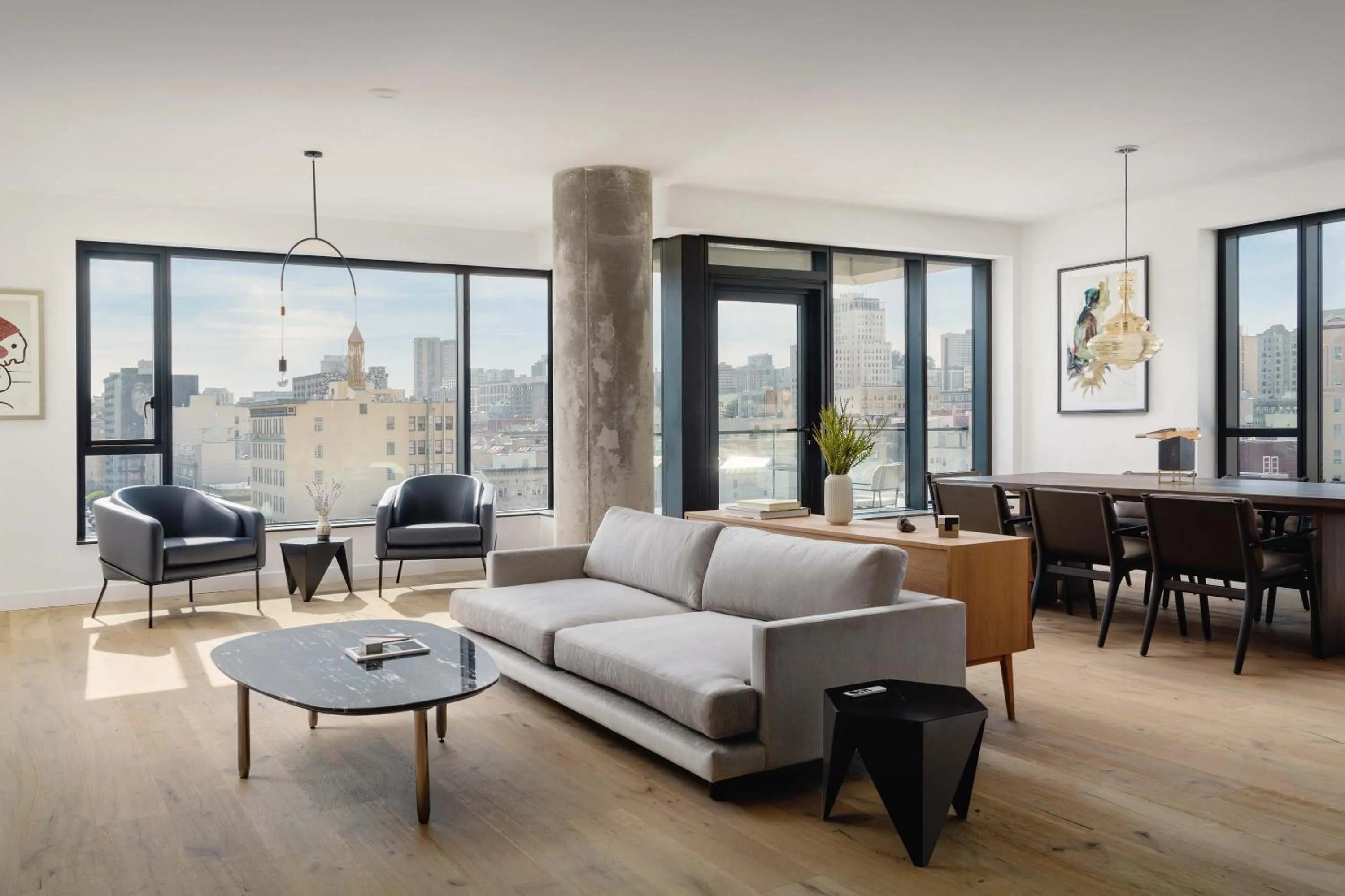 Living room in Timbri Hotel San Francisco, Curio Collection by Hilton