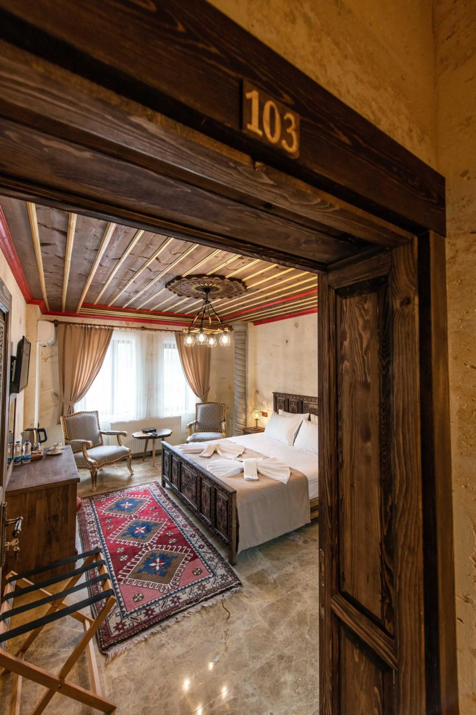 Facade/entrance, Bed in Volare Stone Hotel