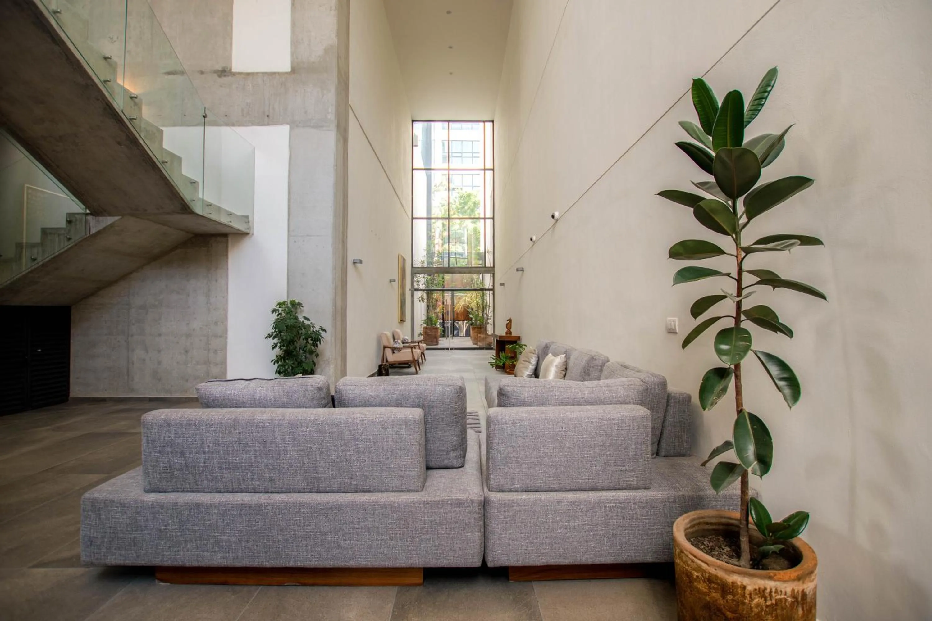 Lobby or reception in Tribu Sonata with pool