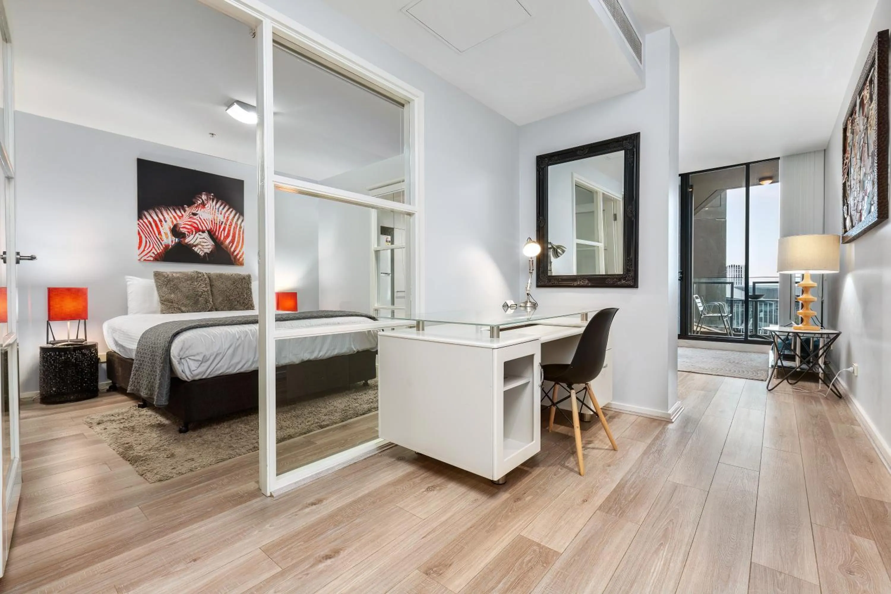 Bedroom, Bed in Melbourne Holiday Apartments Flinders Wharf