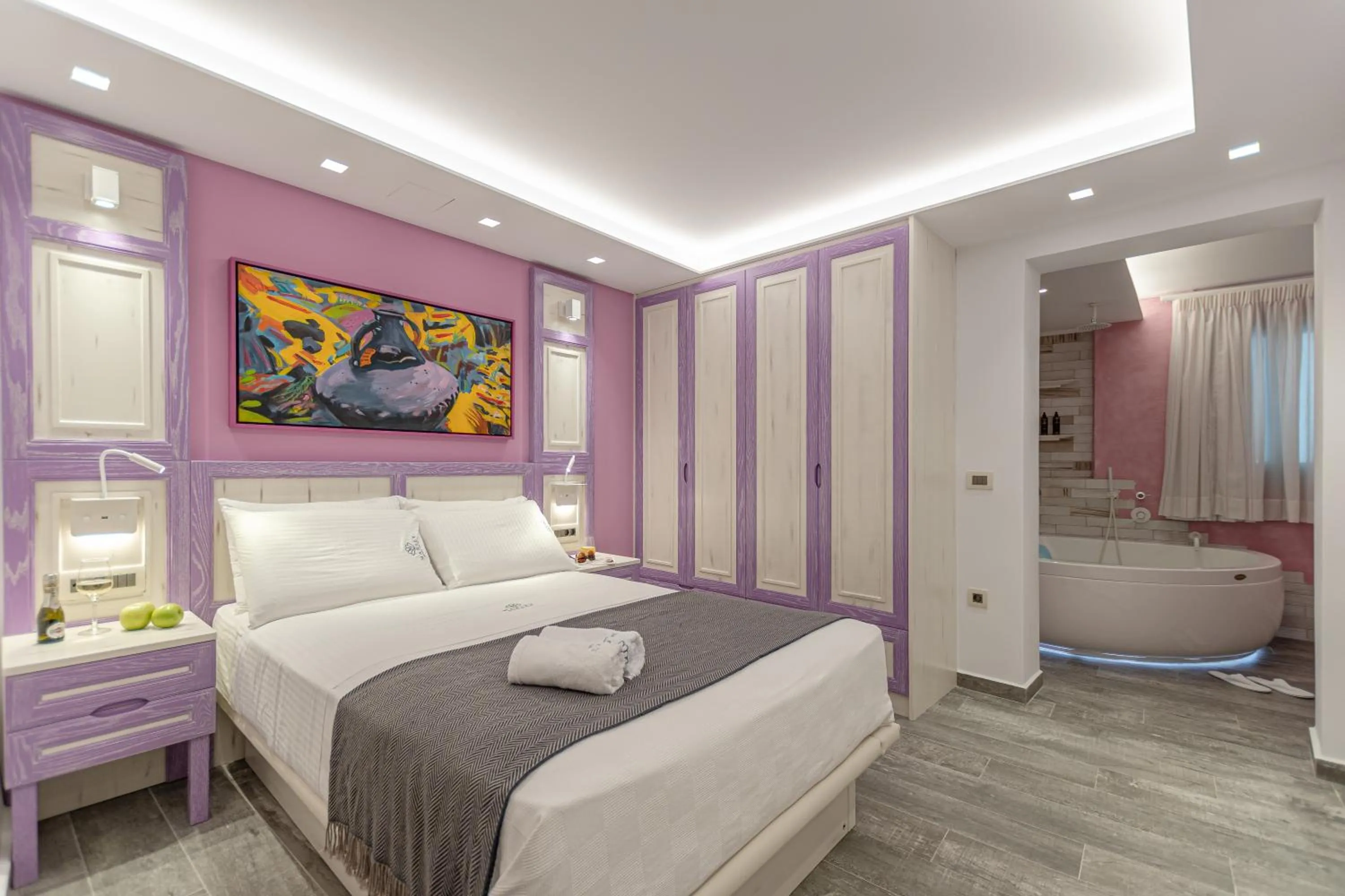 Bed in Mariet Naxos Elegant Suites