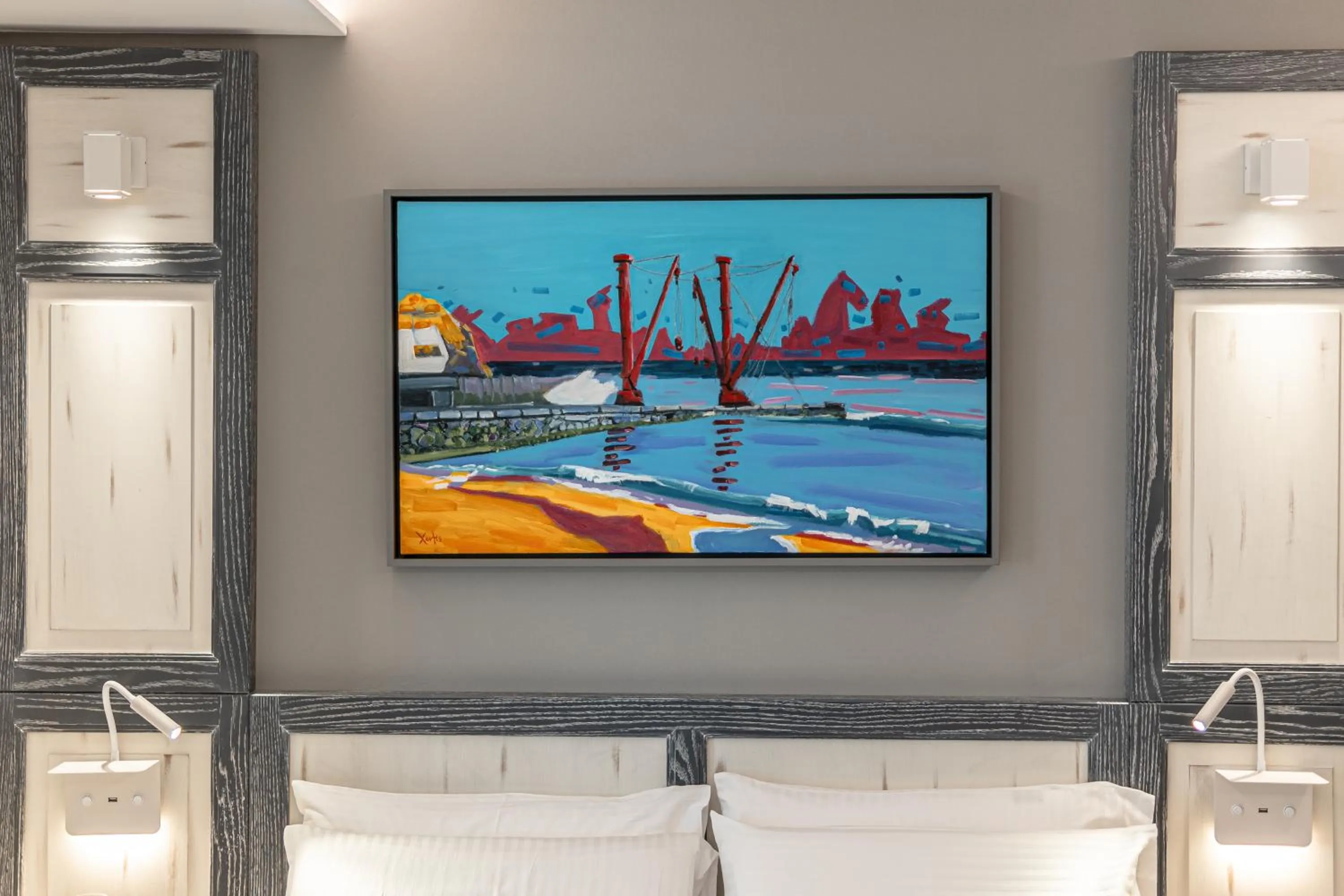 Bed in Mariet Naxos Elegant Suites