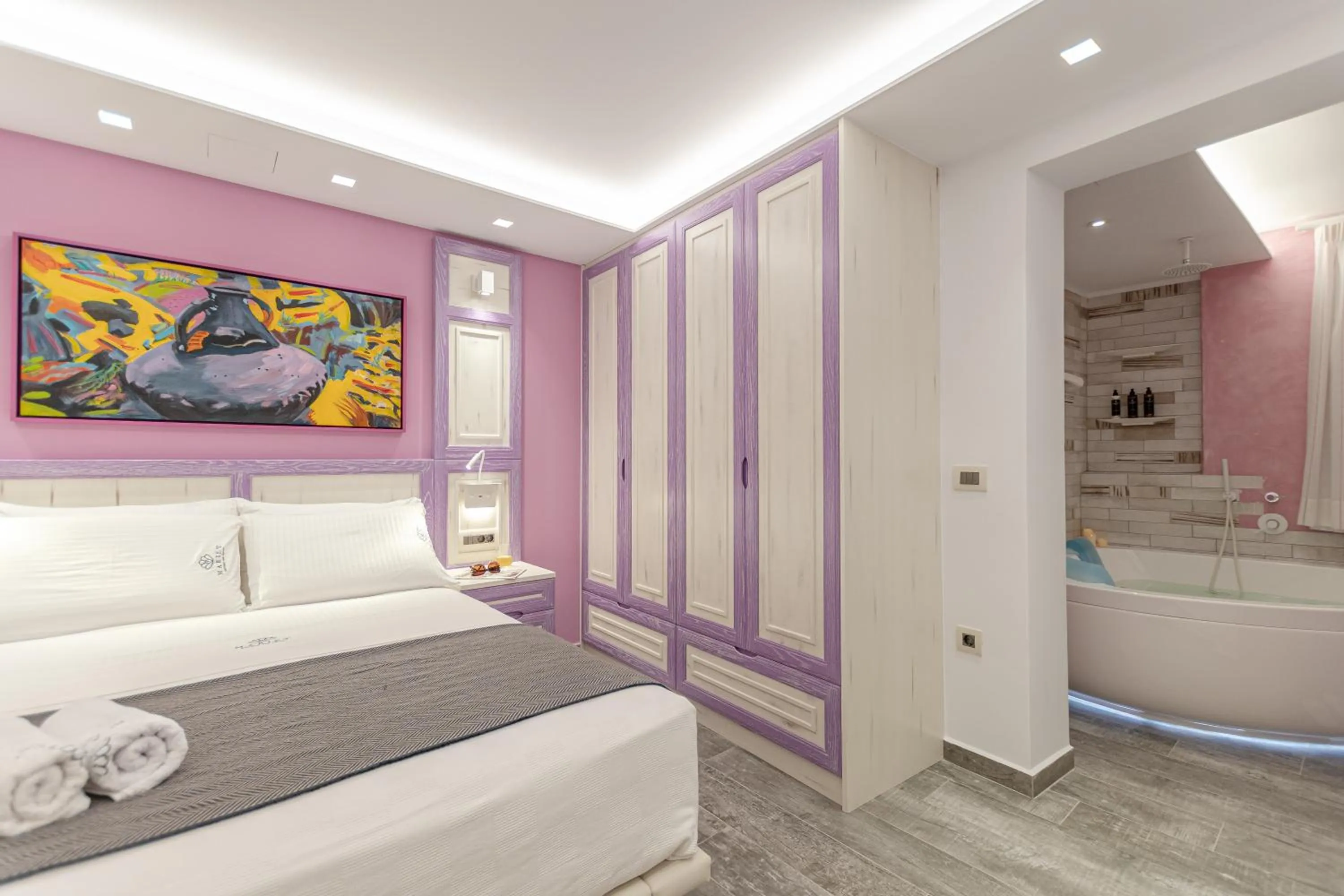 Bed in Mariet Naxos Elegant Suites