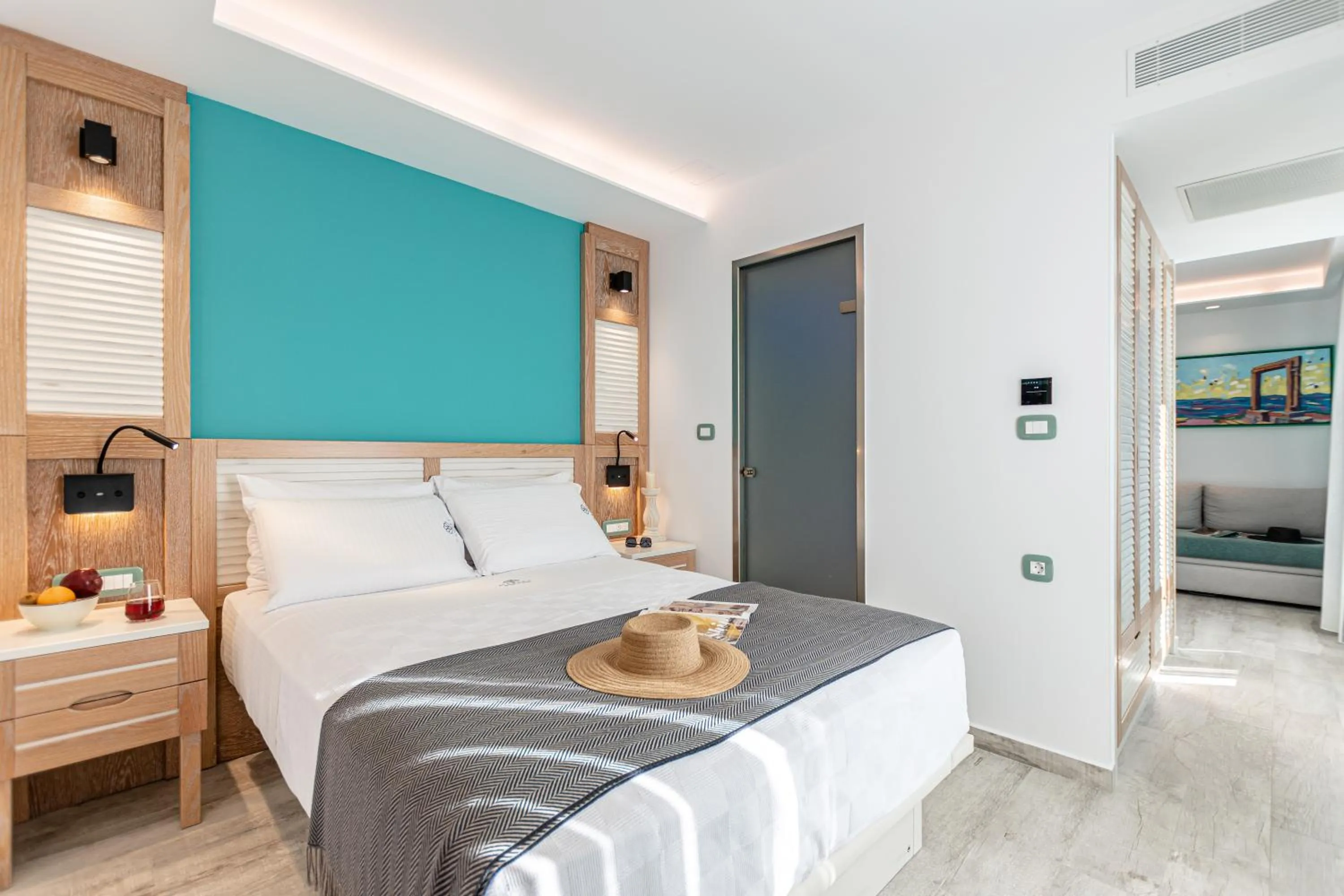 Bed in Mariet Naxos Elegant Suites