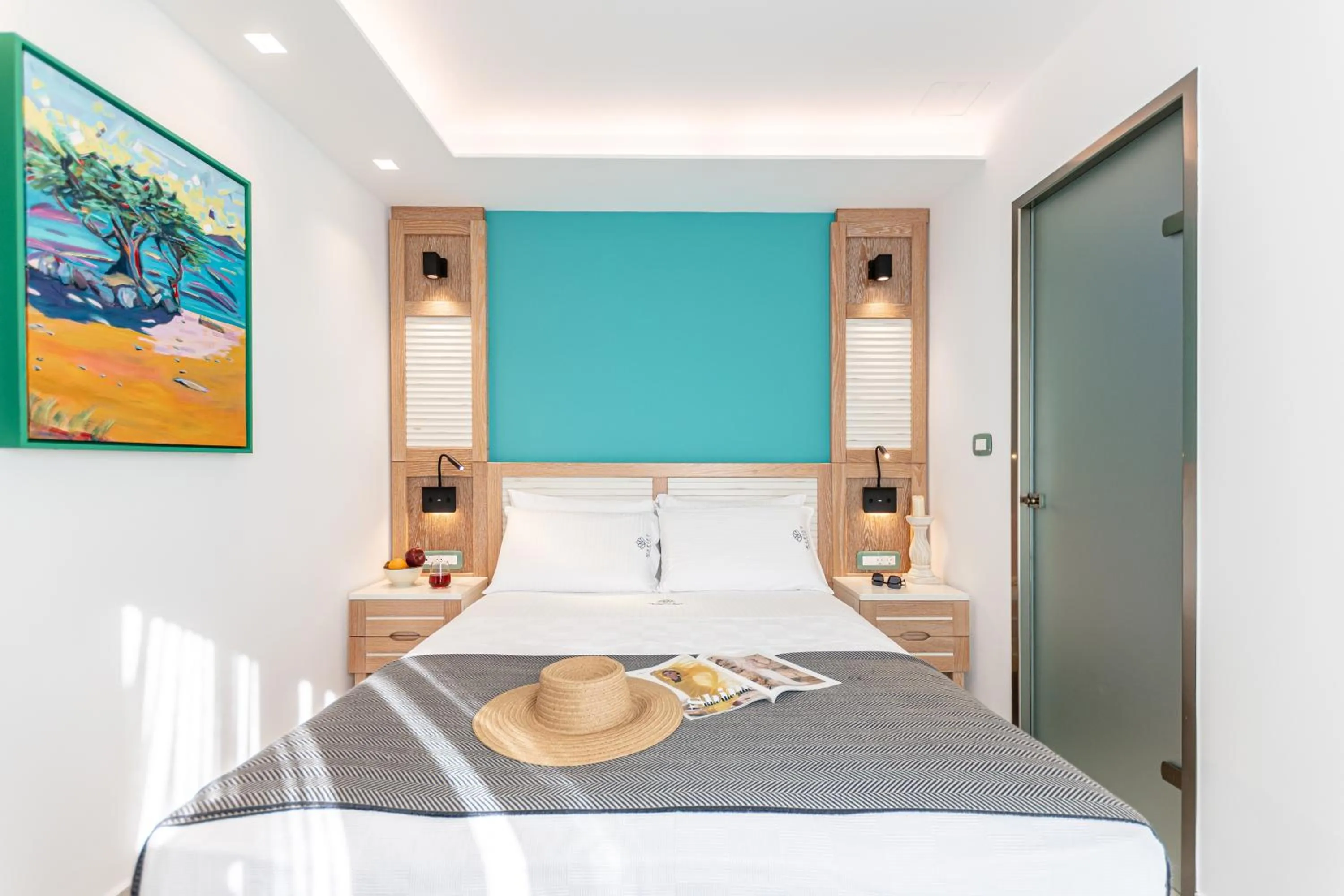 Bed in Mariet Naxos Elegant Suites