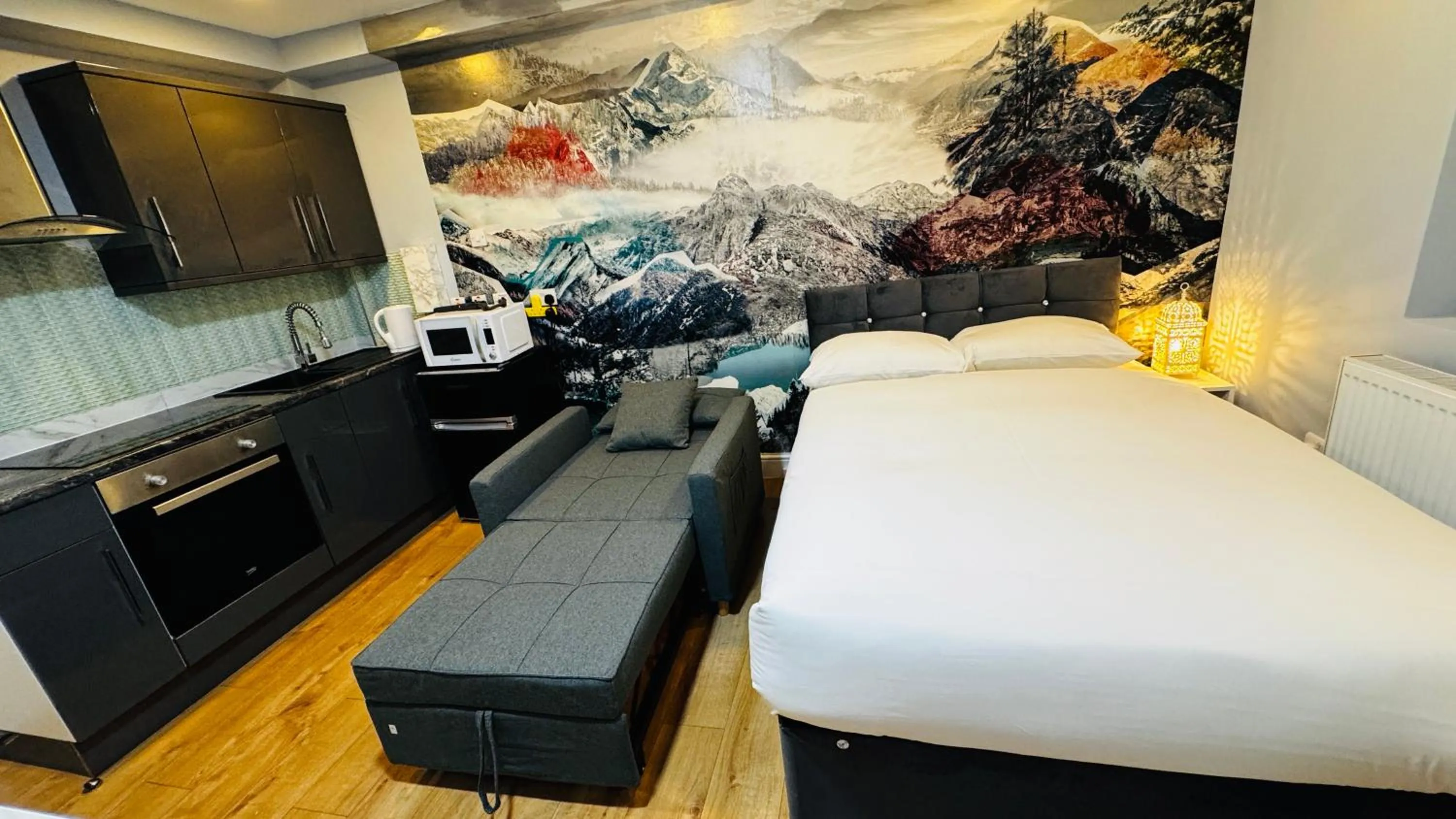 Seating area, Bed in Private Boutique Apartments London